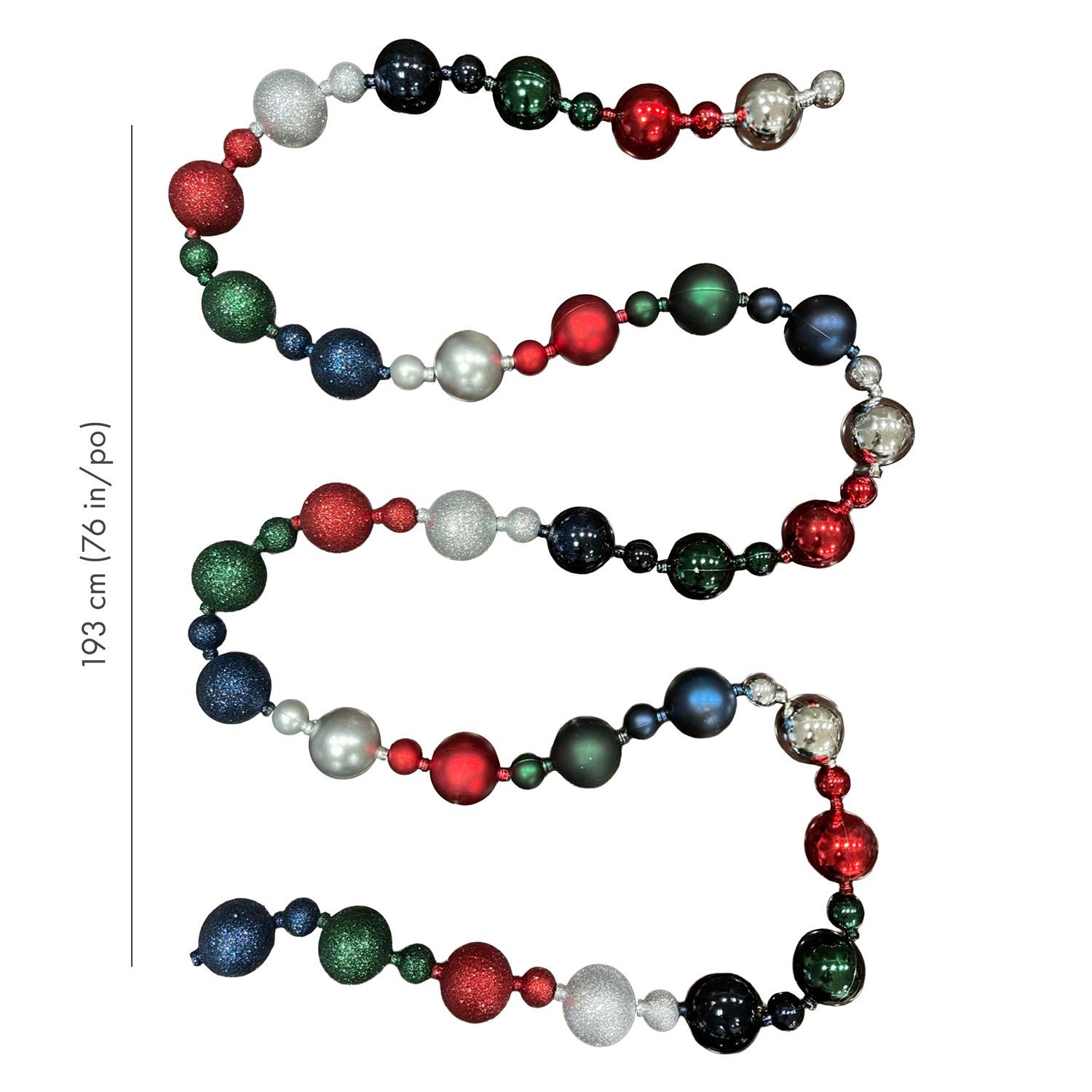Shatterproof Small Ball Garland In Good Cheer 6'
