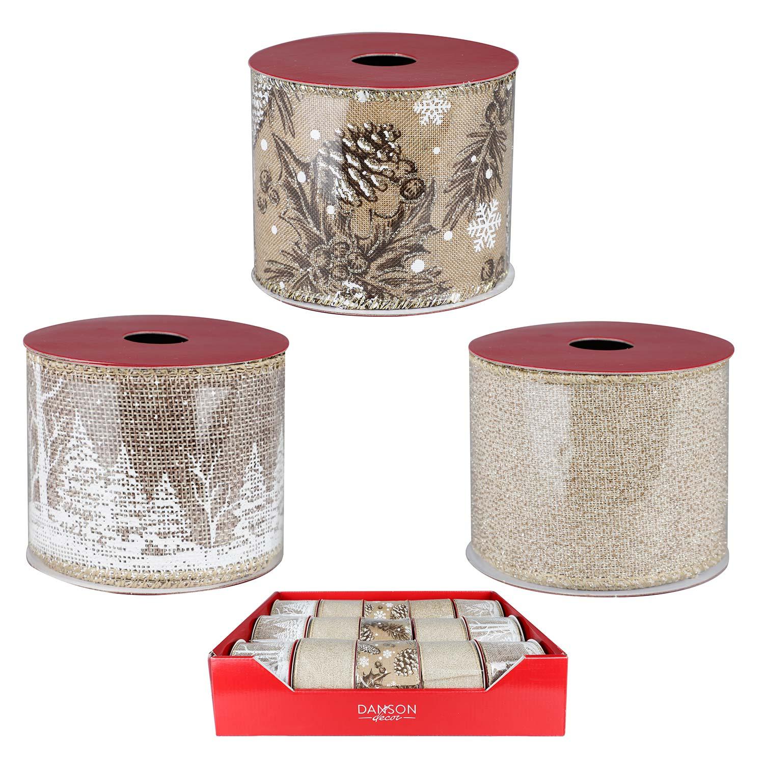 Ruban en Tissu Beige - 3 Assortis