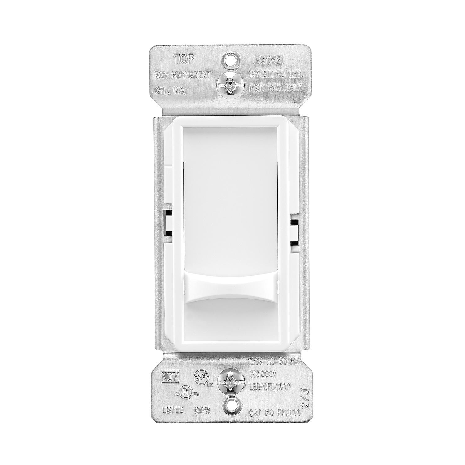 Gradateur à glissoir complet blanc Skye 120 V 1 PH/3 W