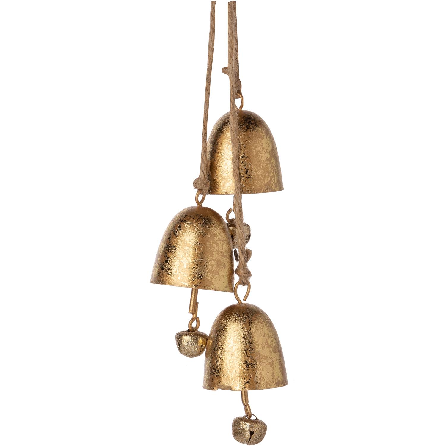 Grappes de cloches dorées suspendues 14,5"