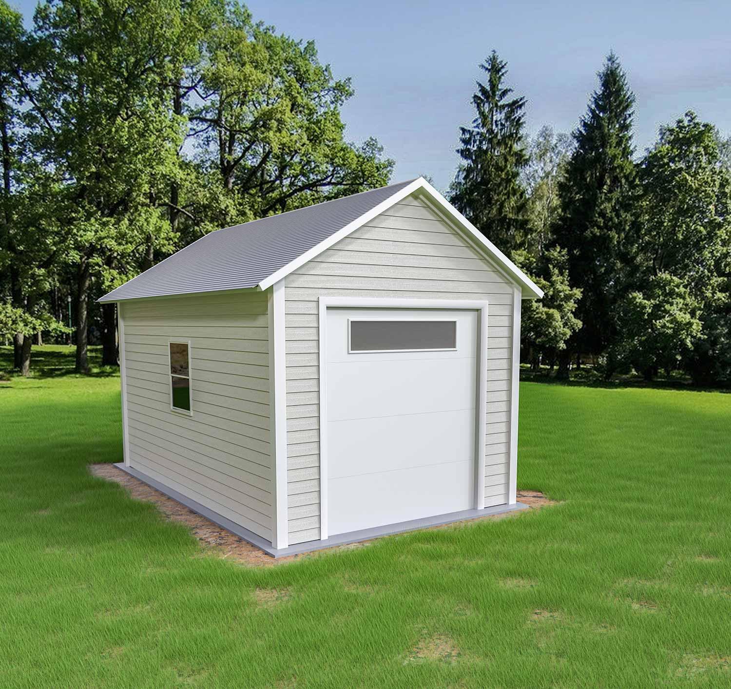 5' x 6' White Shed Door With Window