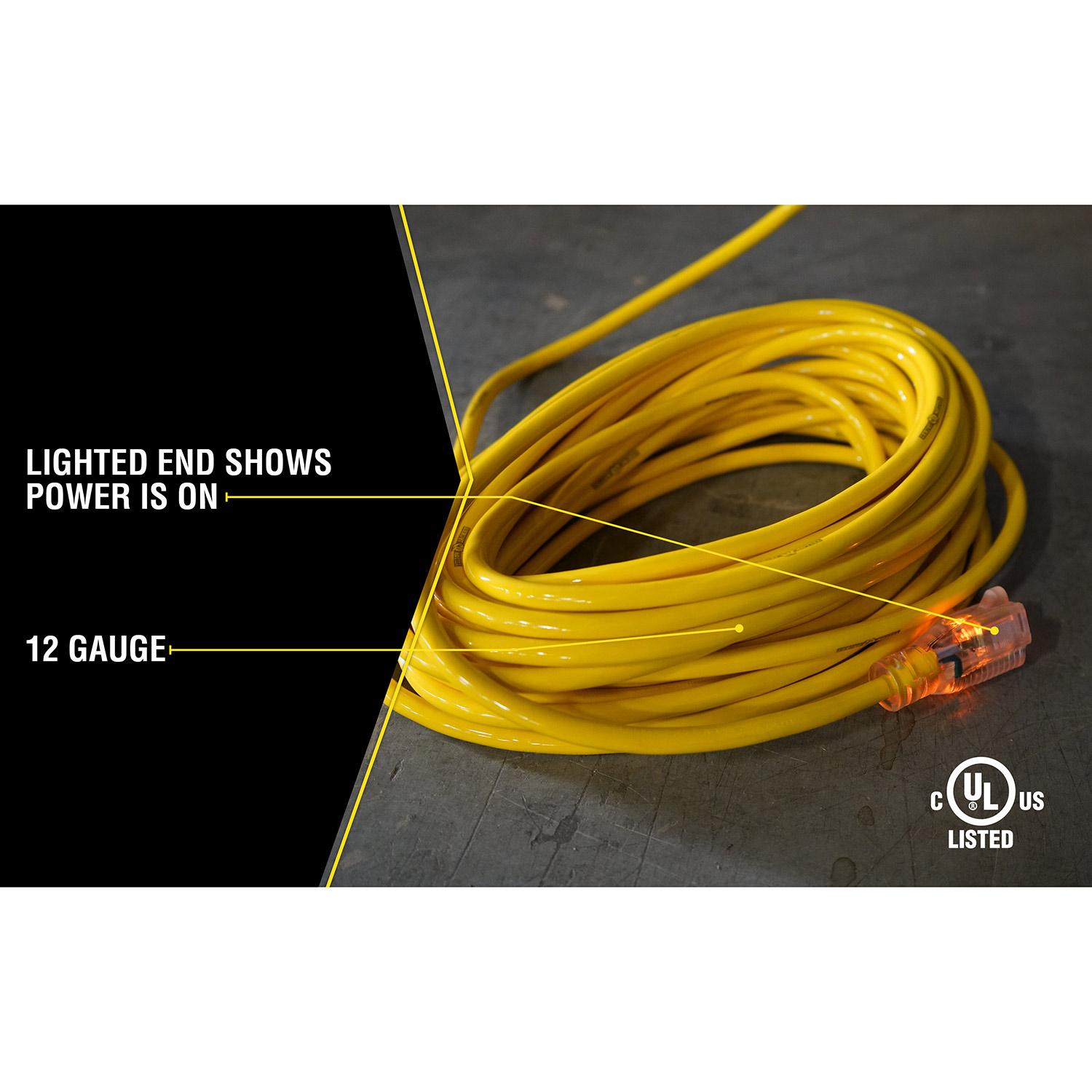 Yellow Jacket 12/3 - Rallonge de 50’, Prise Simple