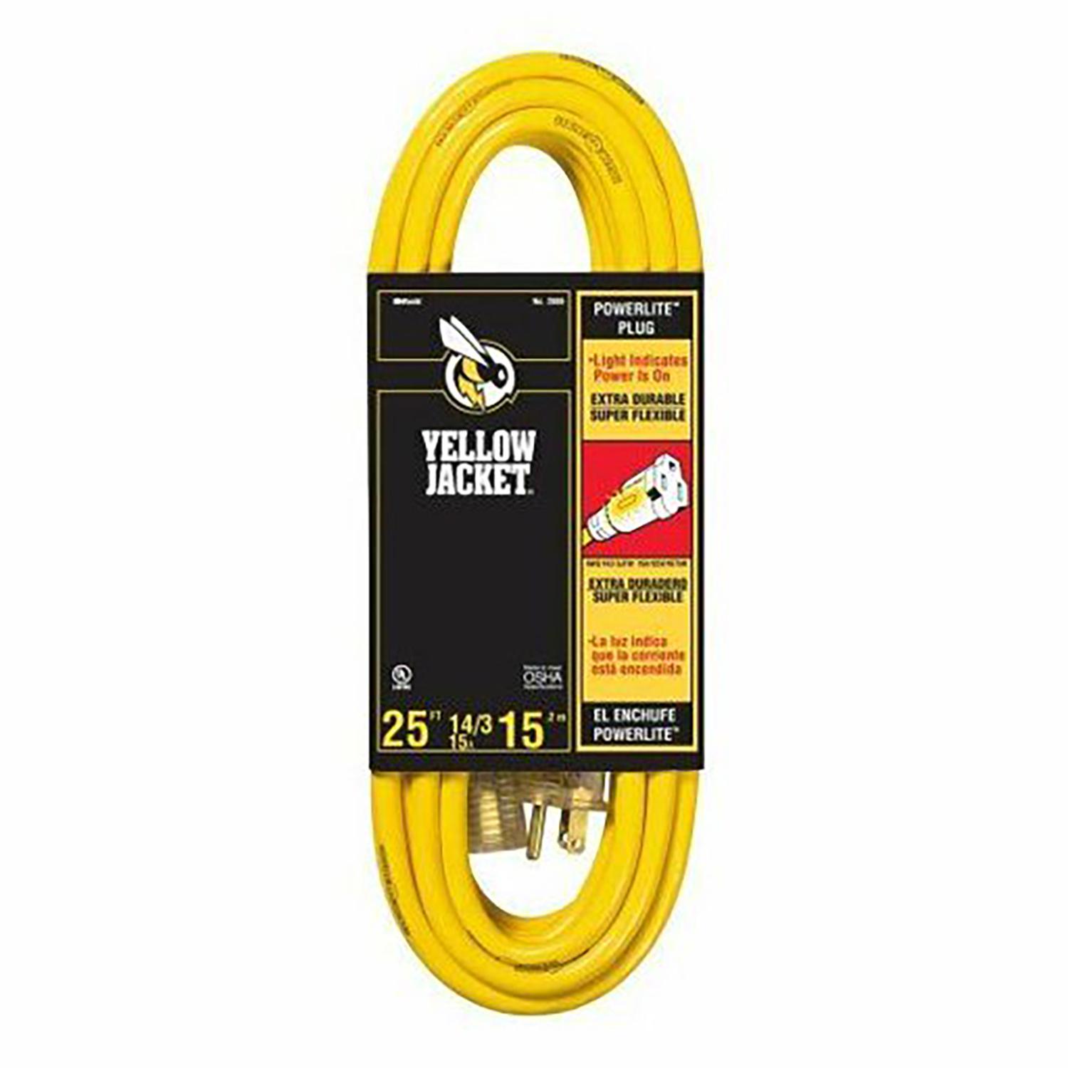 Cordon prolongateur Yellow Jacket 14/3 - 25’, une prise