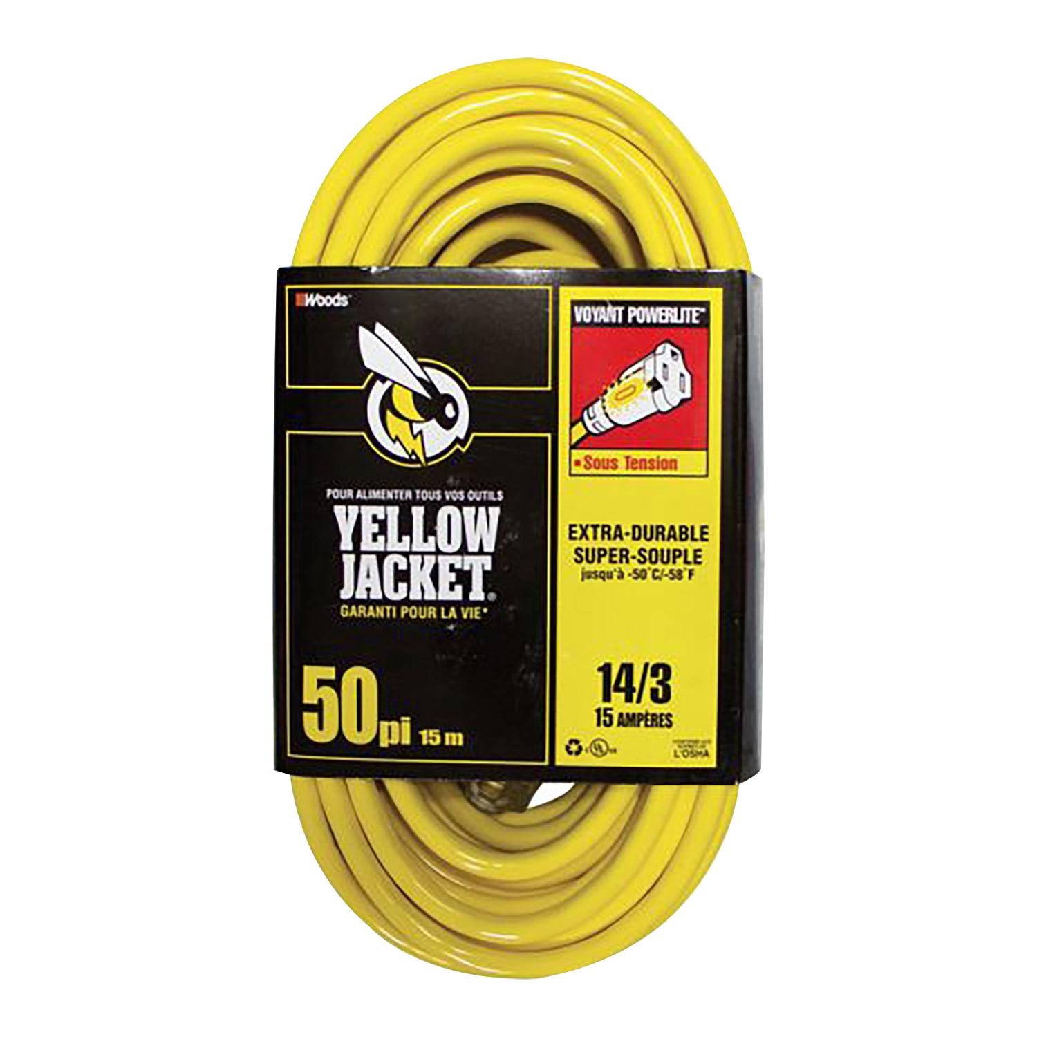 Rallonge Yellow Jacket 14/3 - 50’, Prise Simple