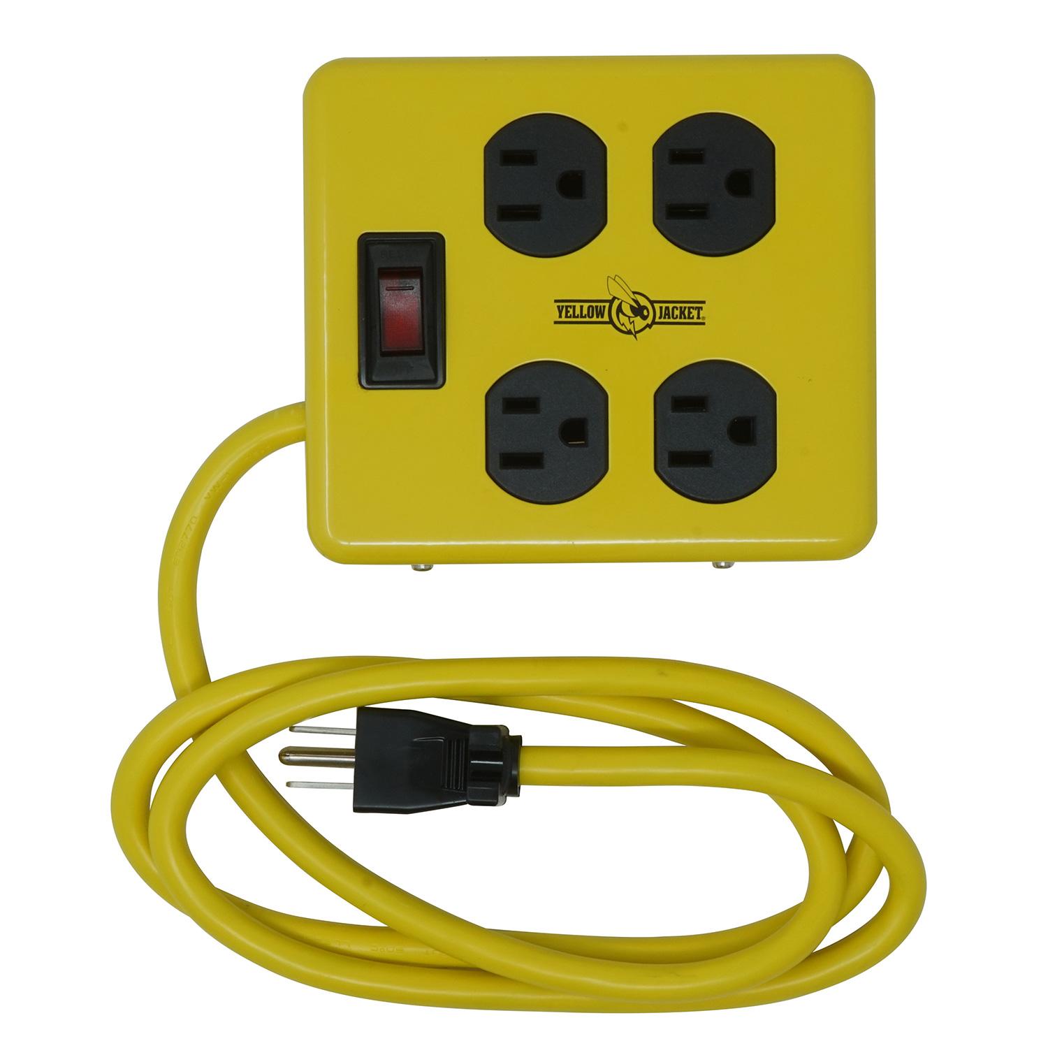 Bloc d’alimentation Yellow Jacket 4 prises, cordon de 4’