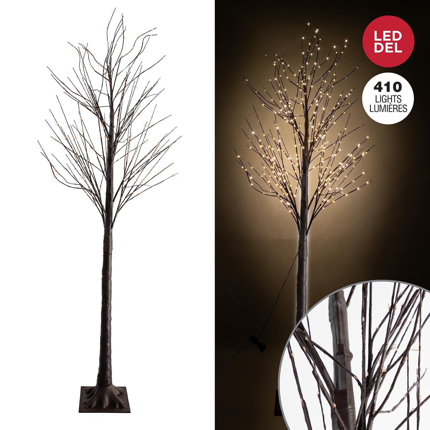 Arbre d’Hiver avec 410 Lumières Blanches Chaudes à Piles 7’