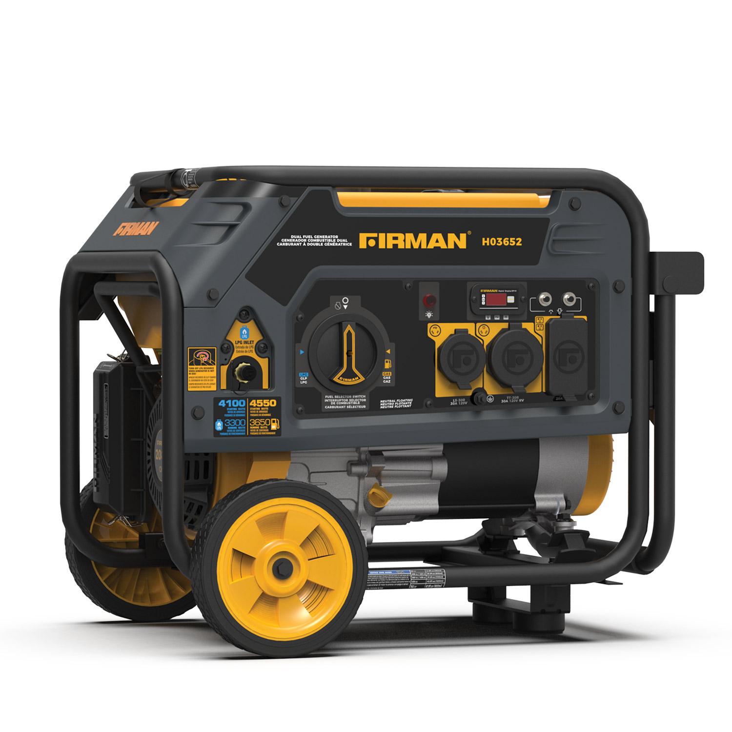 Générateur Portable Bi-Carburant 3650W Démarrage à Recul