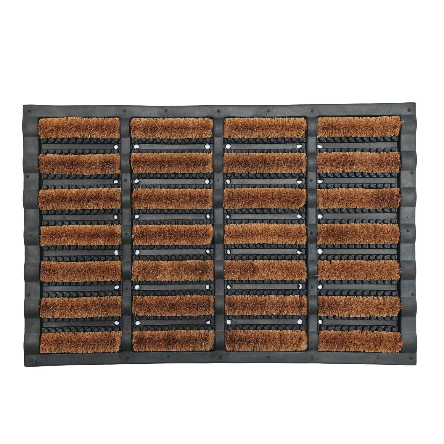 Rubber Tray With  Coir Wire Brush 16" x 24" Utility Mat