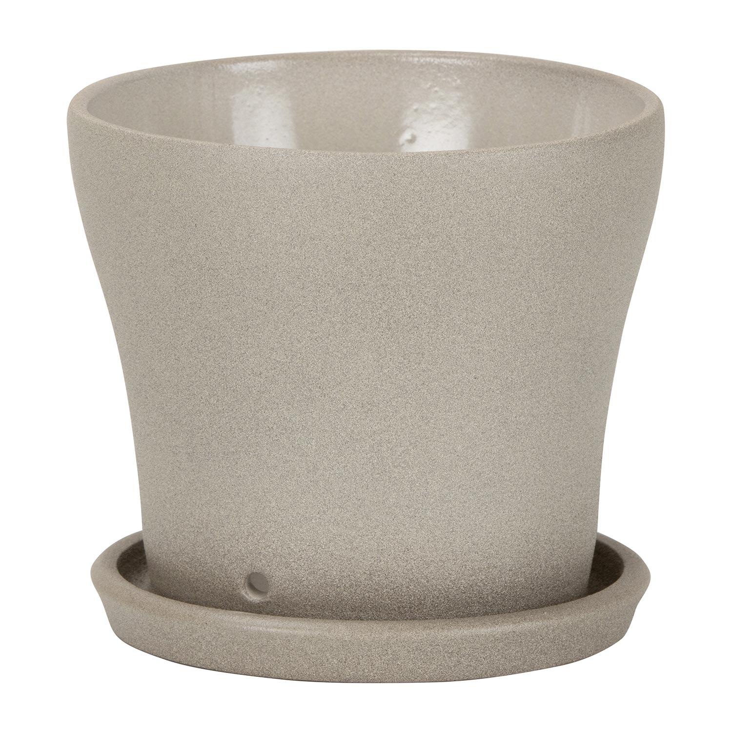 7.5" Cali Pot And Saucer Set - Sandstone