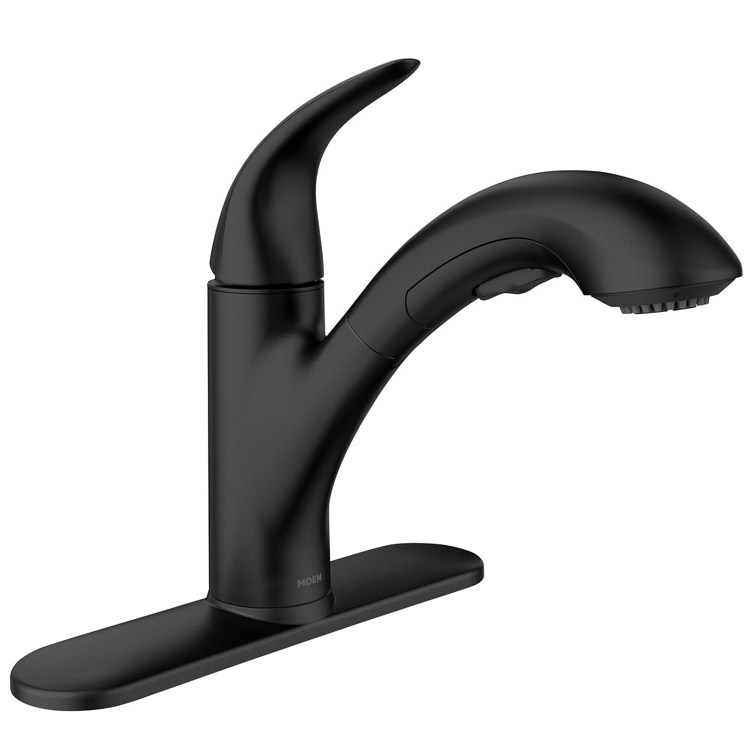 Robinet de cuisine rétractable Medina - Noir mat