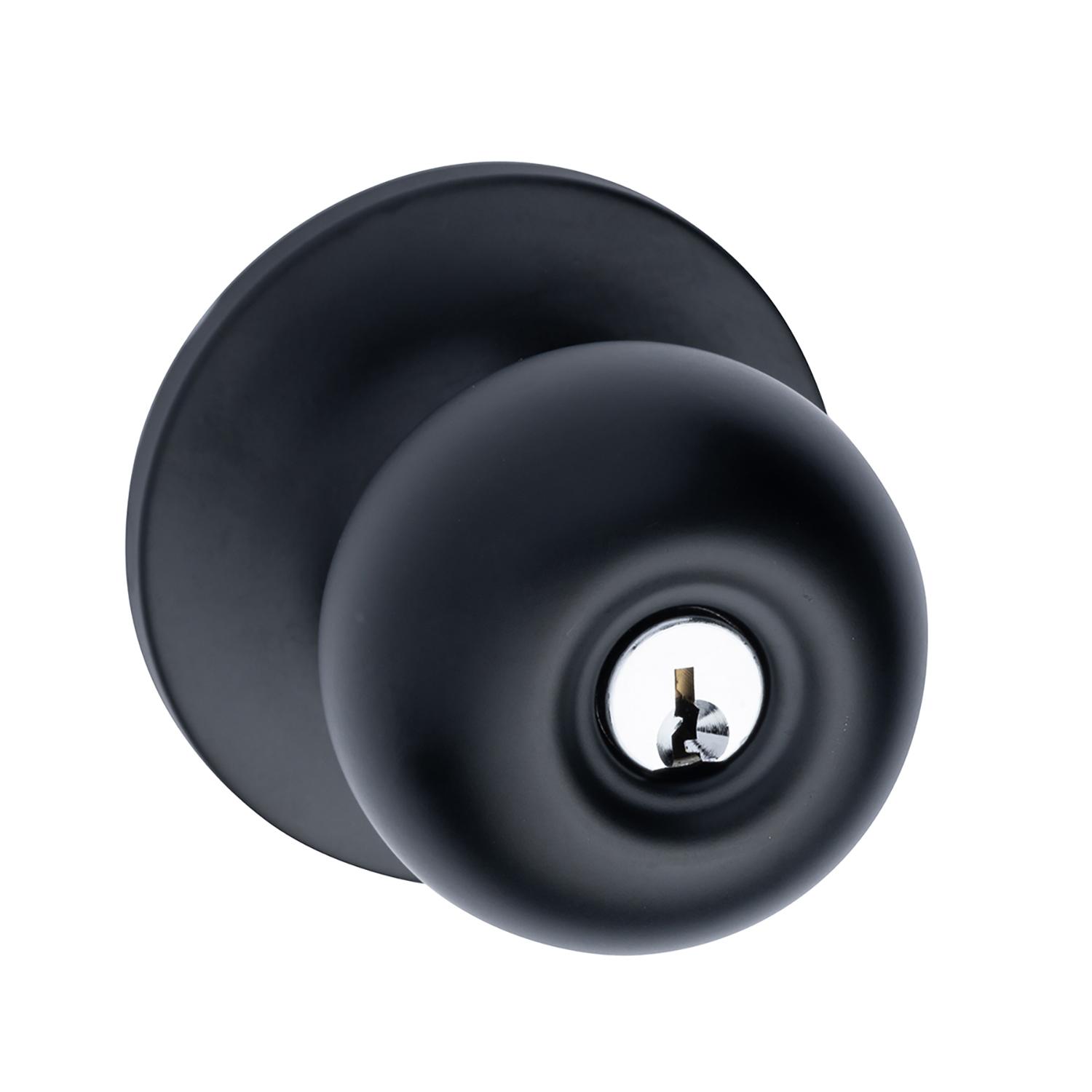 Villa Ball Knob Entry KD 6-1 Latch- Matte Black