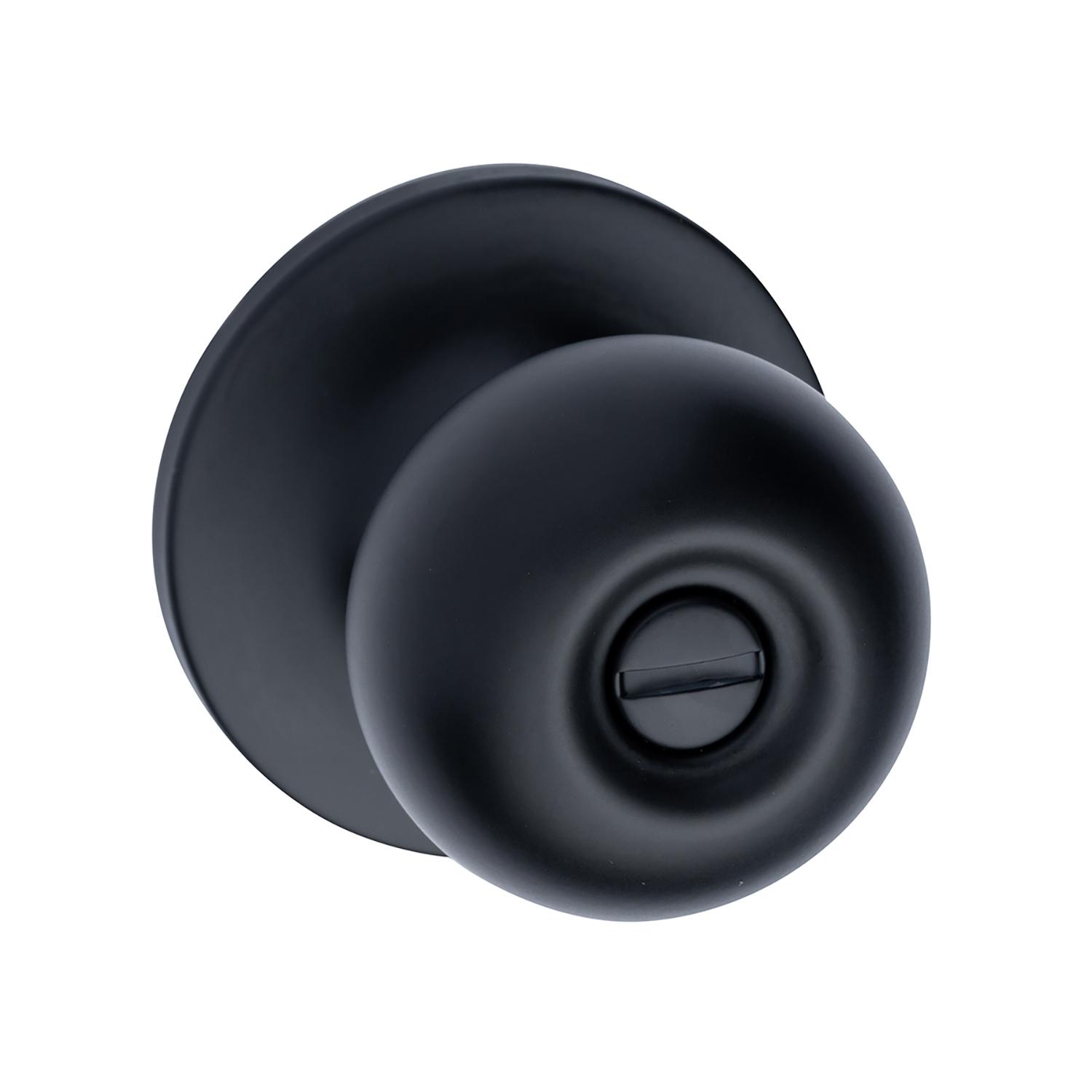 Villa Ball Knob Privacy 6-1 Latch- Matte Black