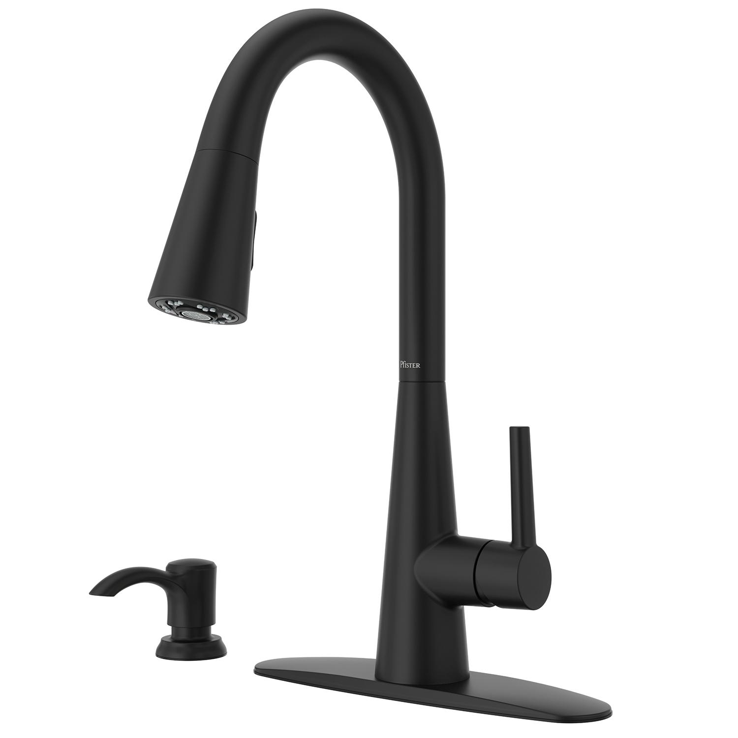 Barulli 1 Handle Pull Down Kitchen Faucet- Matte Black