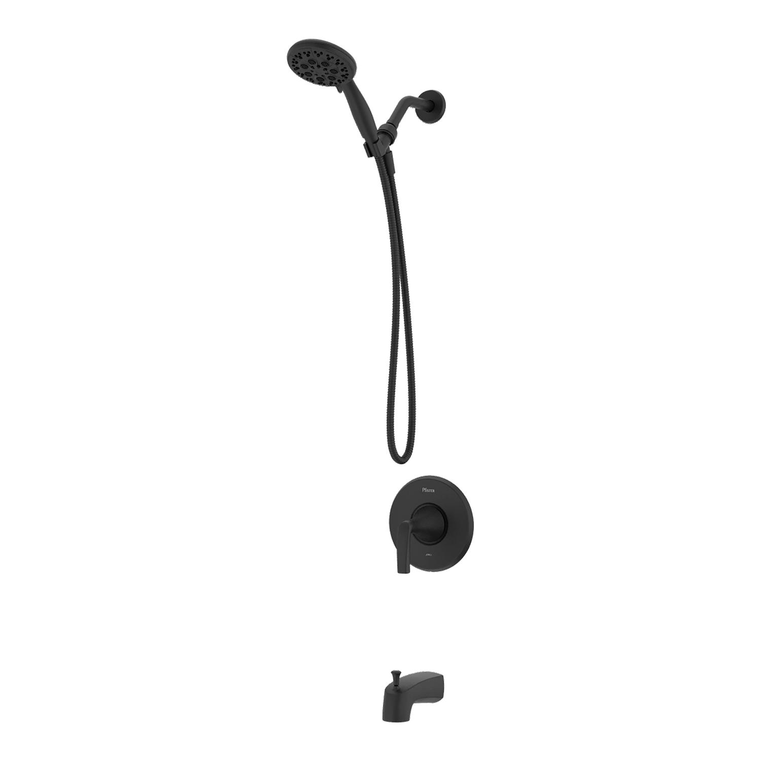 Rancho Tub and Shower Faucet with Hand Shower - Matte Black