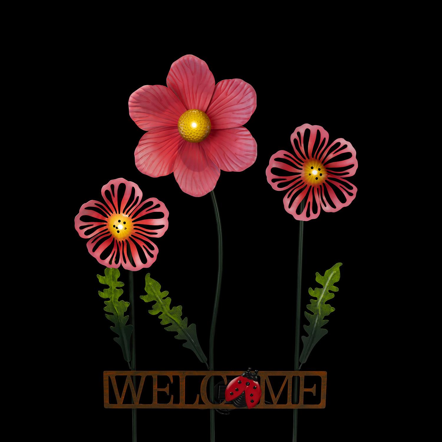 Lumière Solaire “Welcome” 3 Fleurs