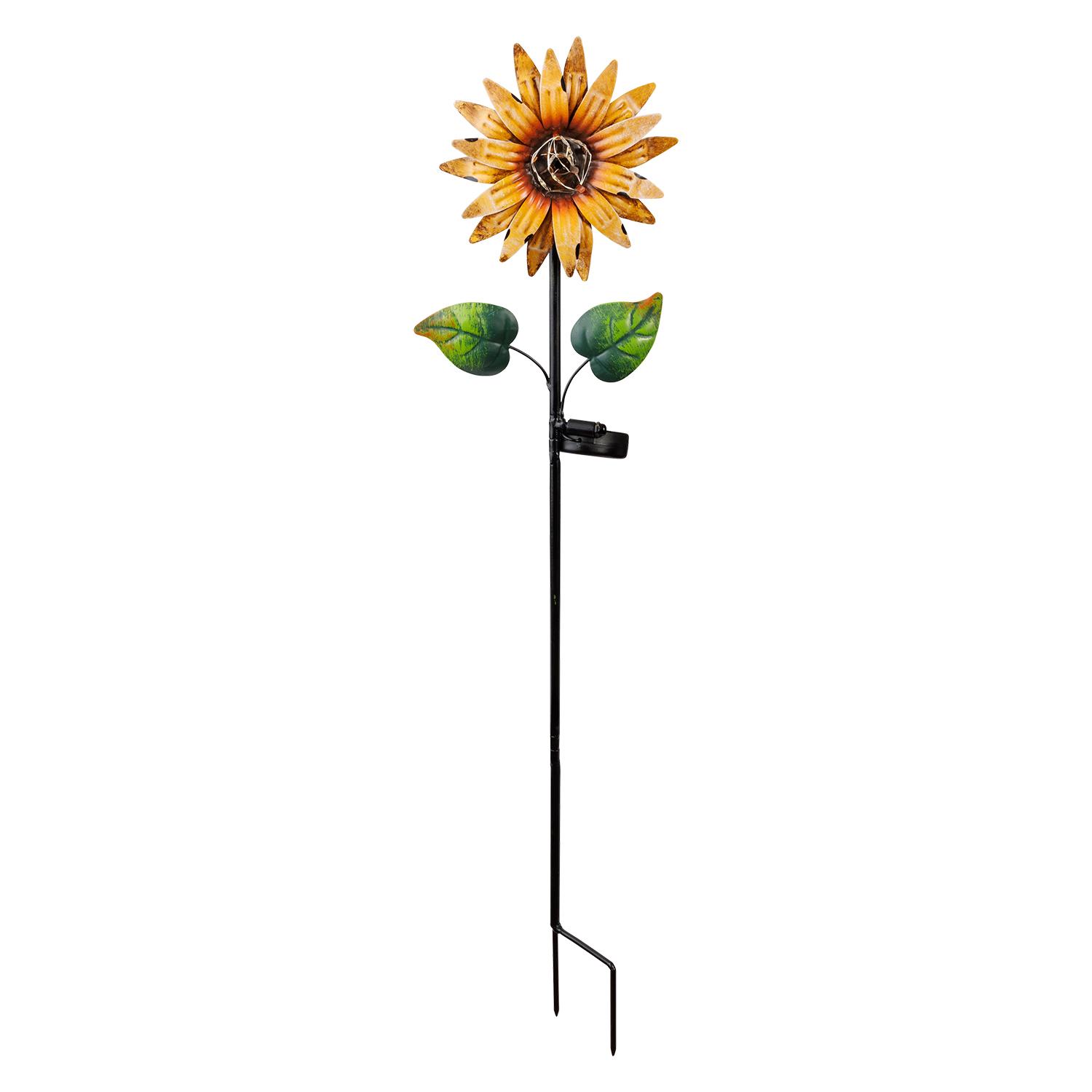 Lumière Solaire en Métal Fleur avec Micro-LEDs