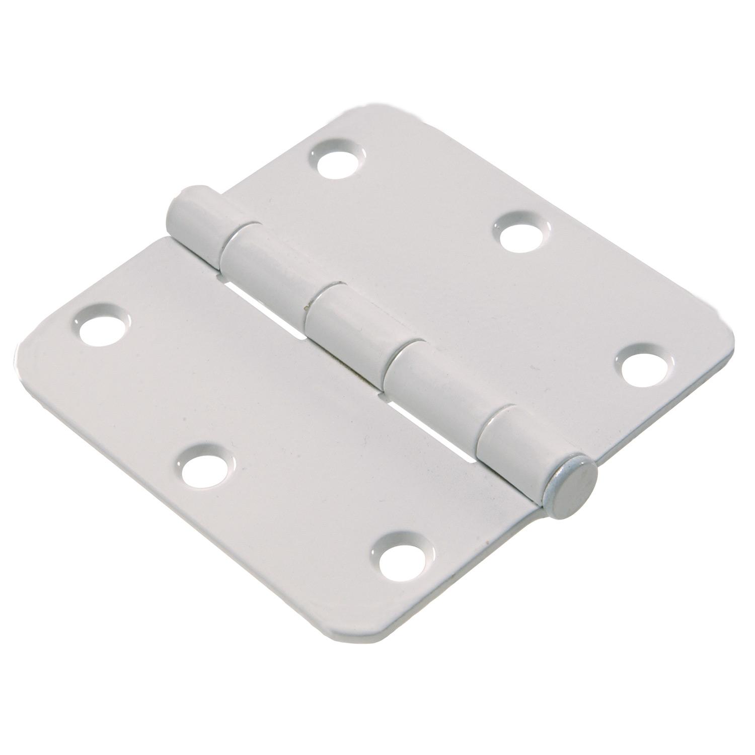 3" 1/4 Round White Door Hinge