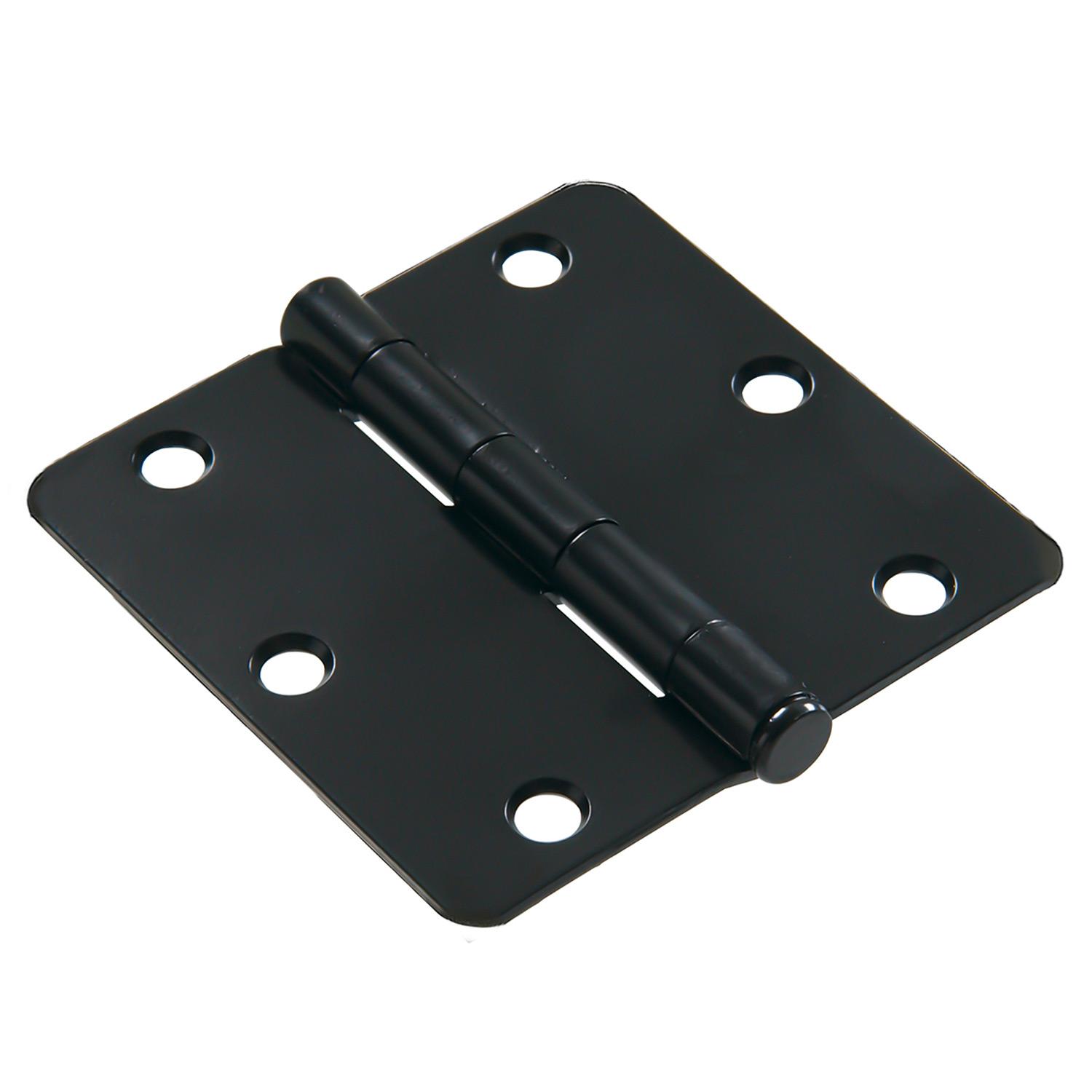 3" 1/4 Round Black Door Hinge