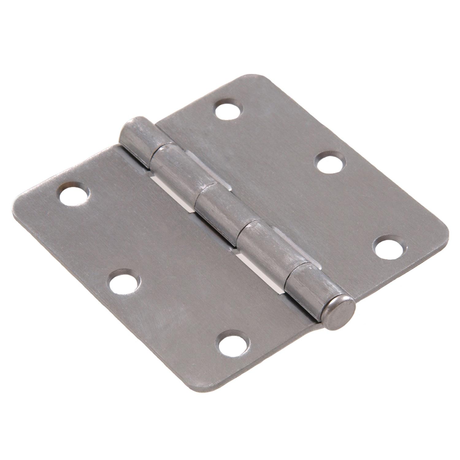 3" 1/4 Round Satin Chrome Door Hinge