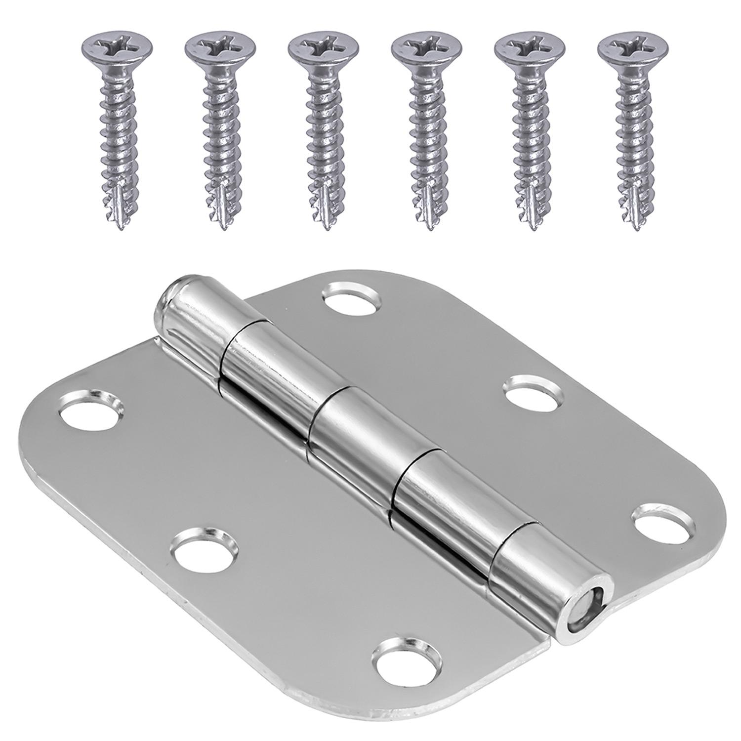 3" 5/8 Round Polished Chrome Door Hinge