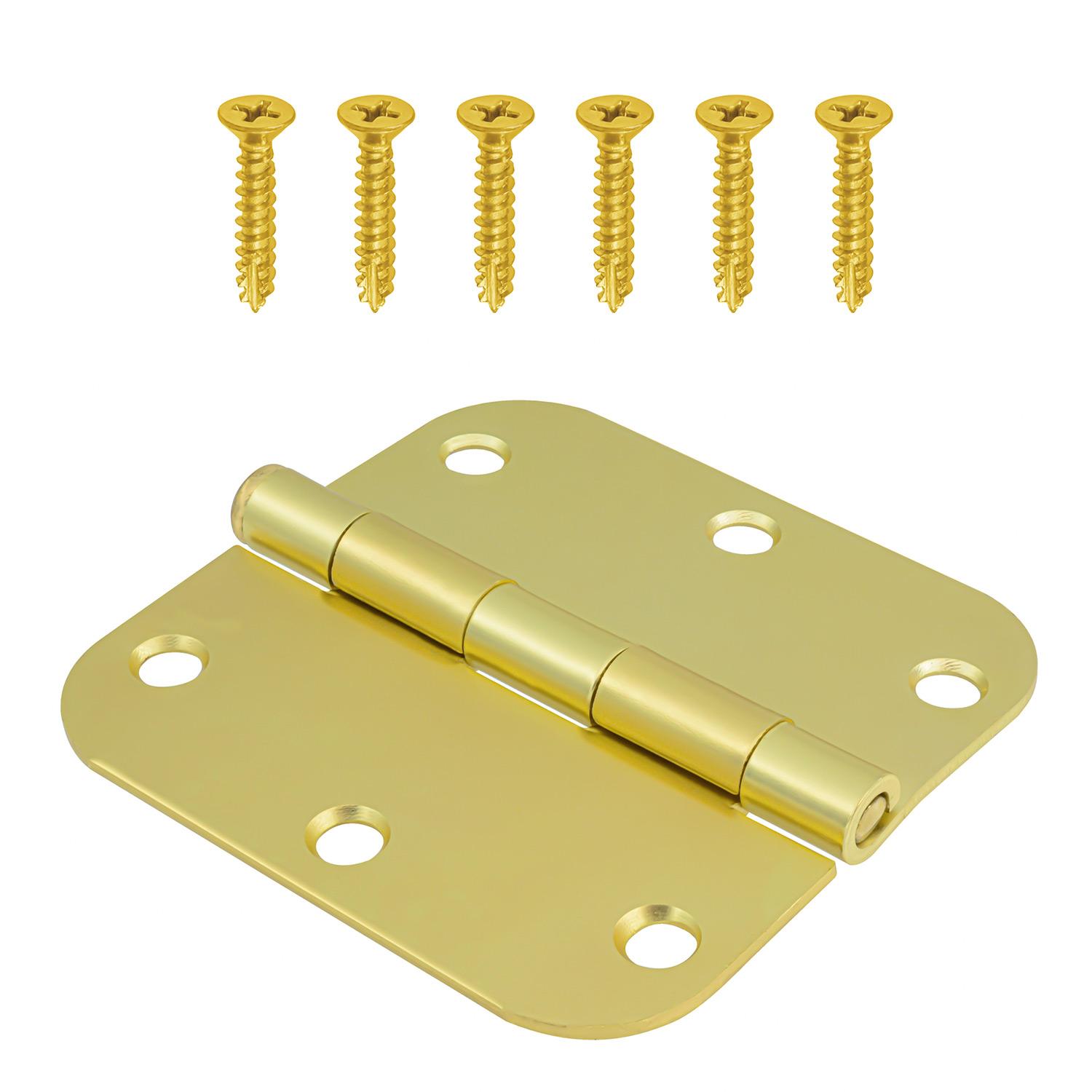 3" 5/8 Round Satin Brass Door Hinge