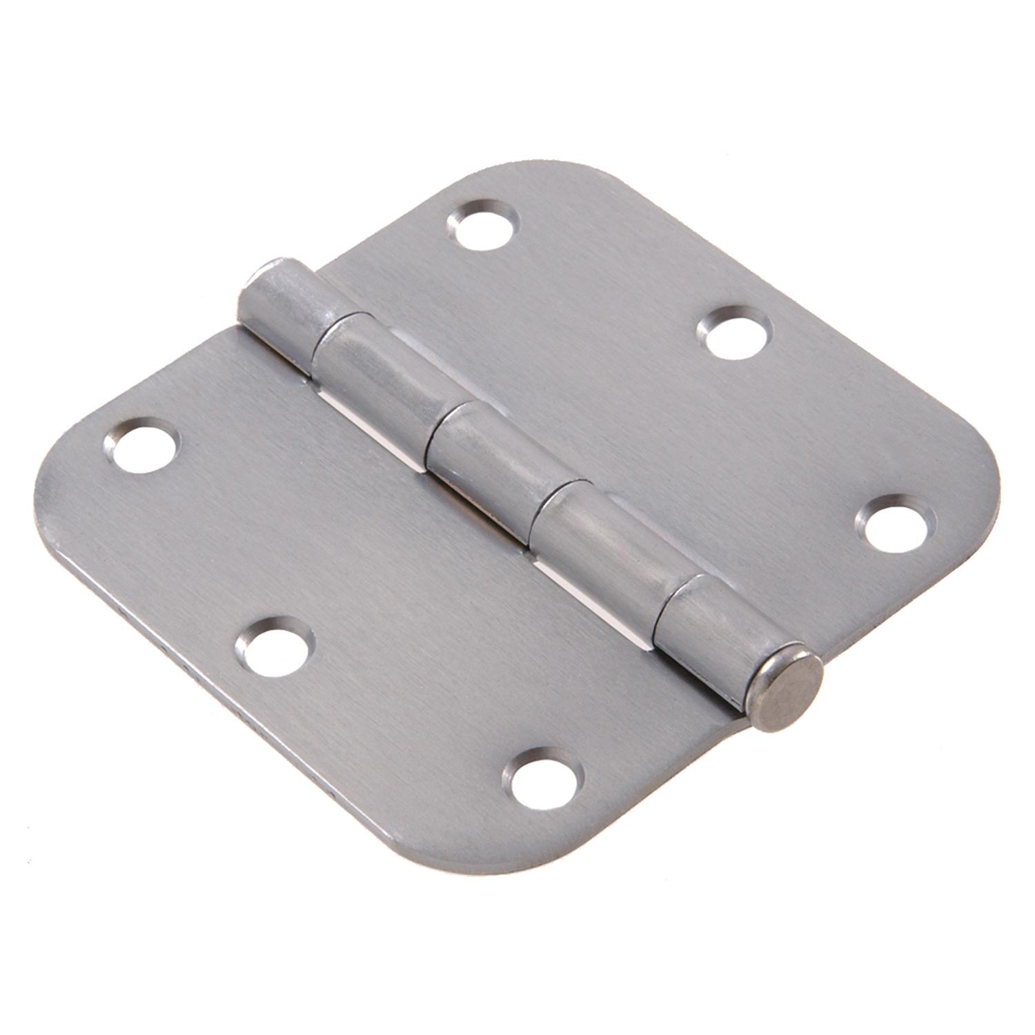 3" 5/8 Round Satin Chrome Door Hinge