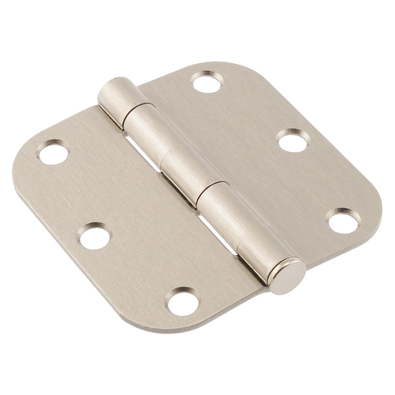 3" 5/8 Round Satin Nickel Door Hinge - Contractor 12 Pack