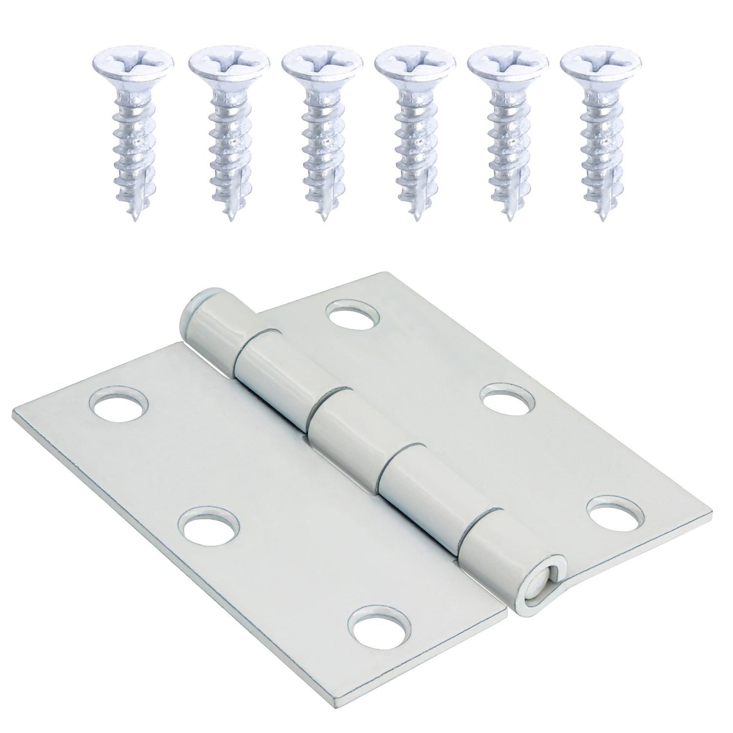 3" Square White Door Hinge