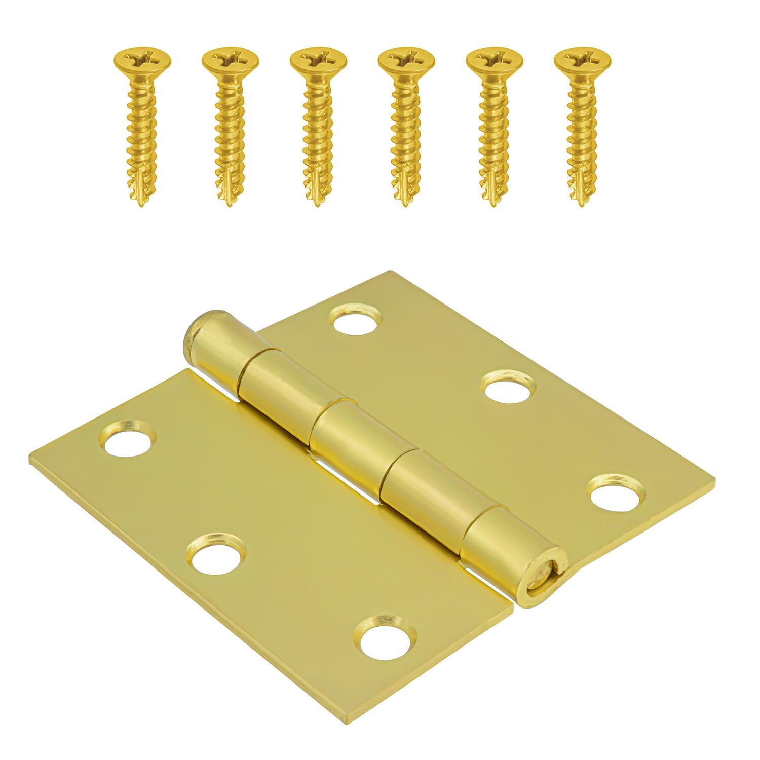 3" Square Satin Brass Door Hinge