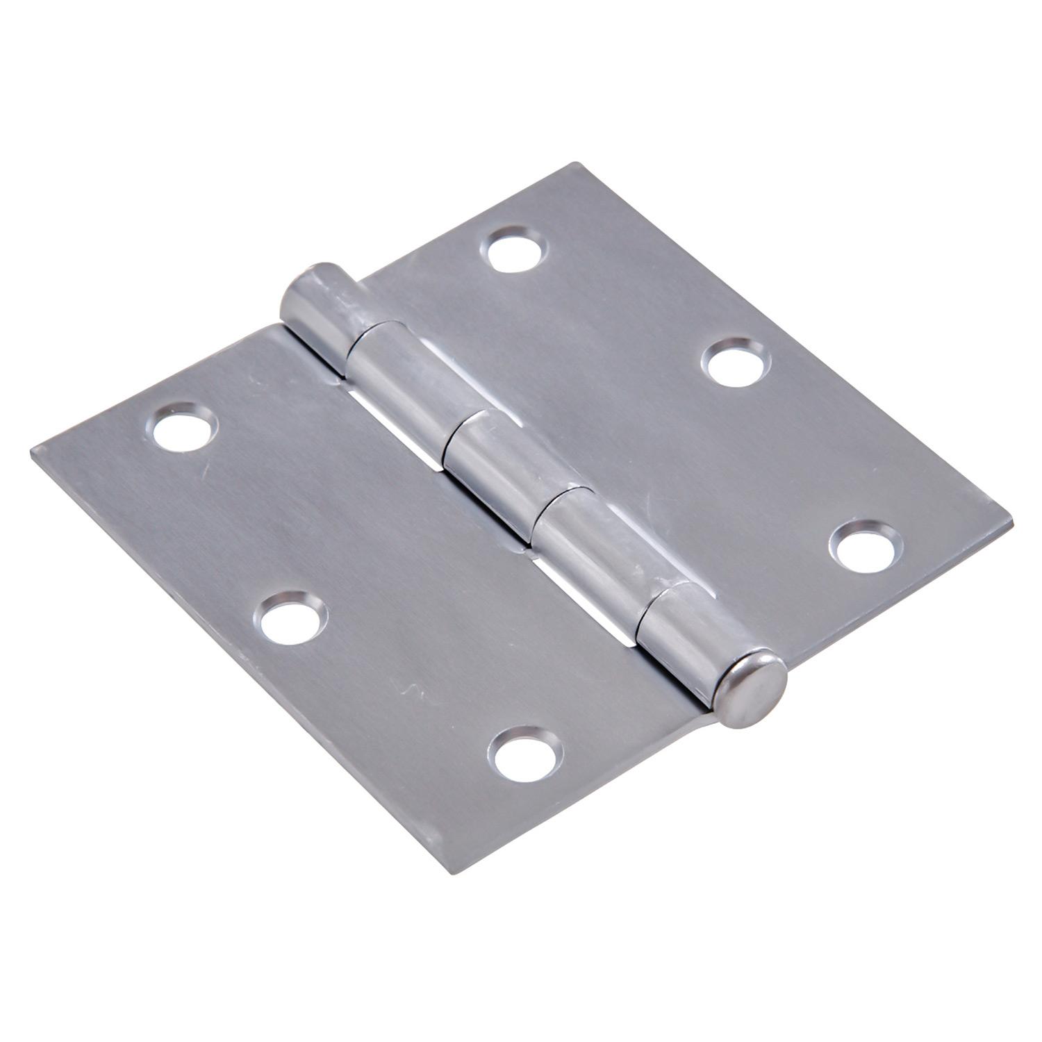 3" Square Satin Chrome Door Hinge