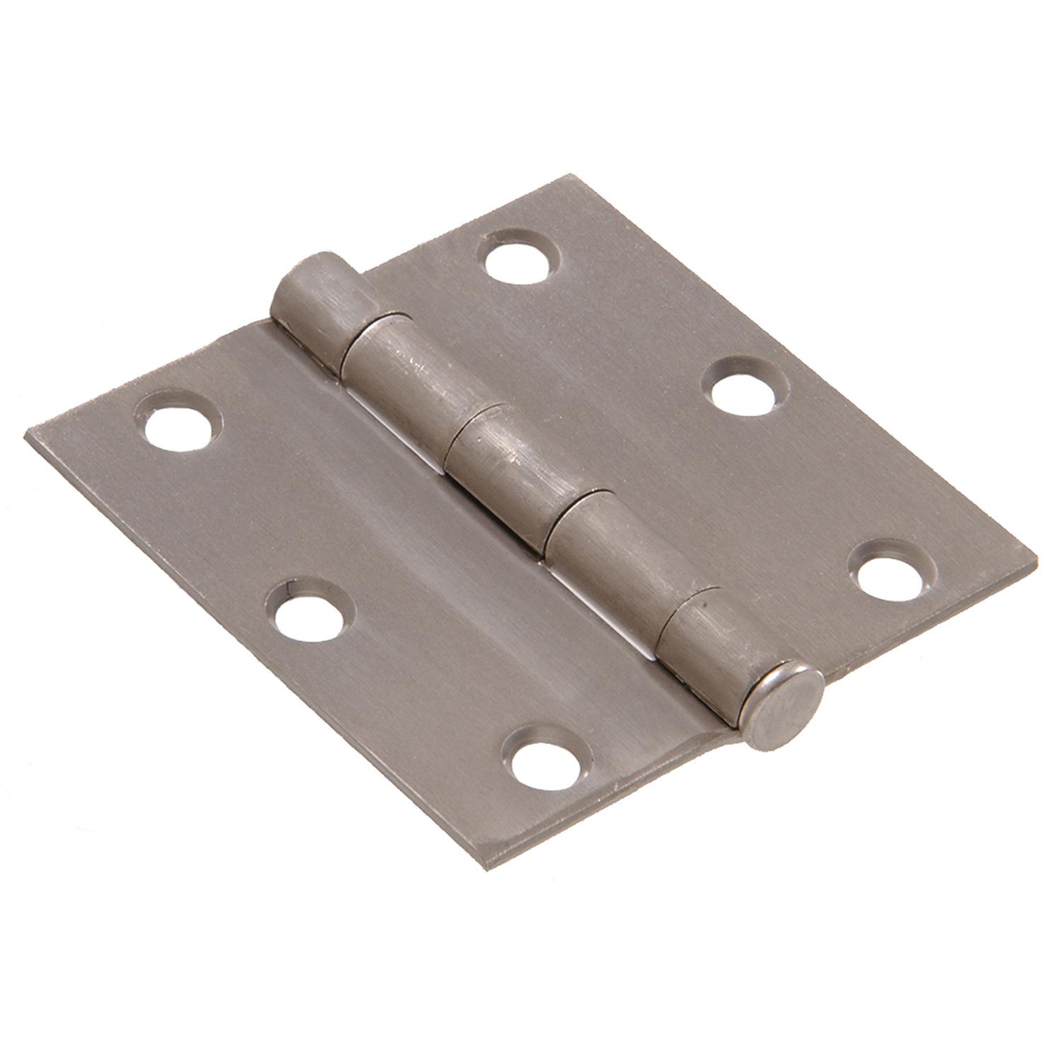 3" Square Satin Nickel Door Hinge - Contractor 12 Pack