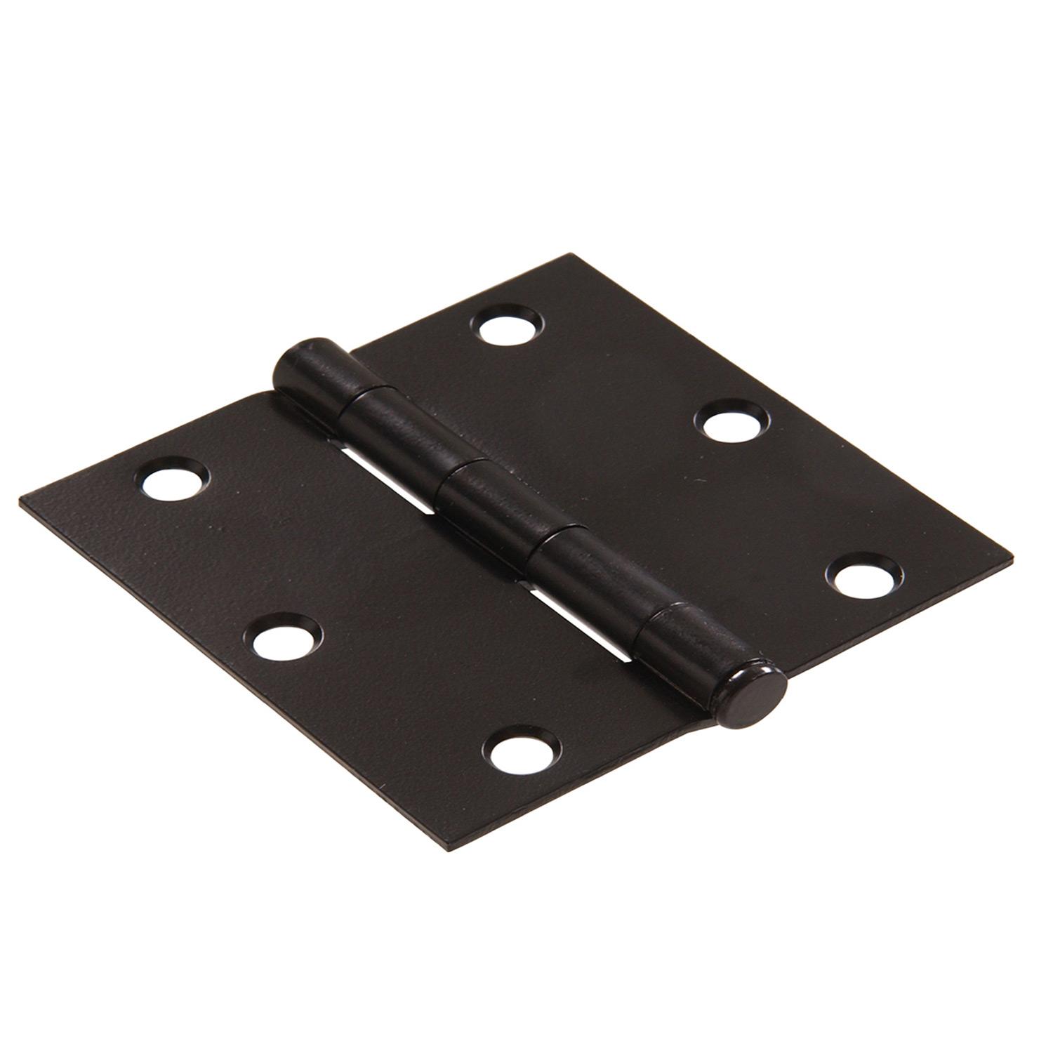 3" Square Black Door Hinge - Contractor 12 Pack