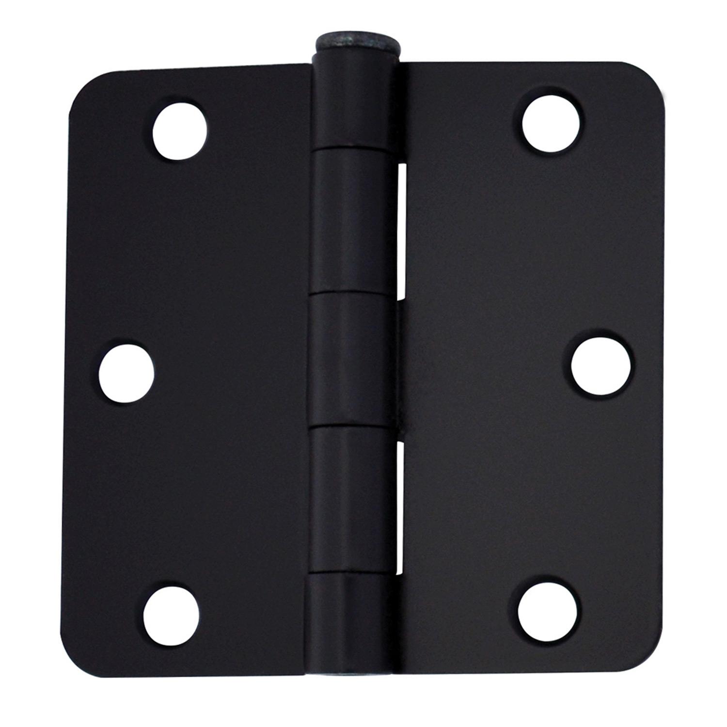 3" 1/4 Round Black Squeak Proof Door Hinge