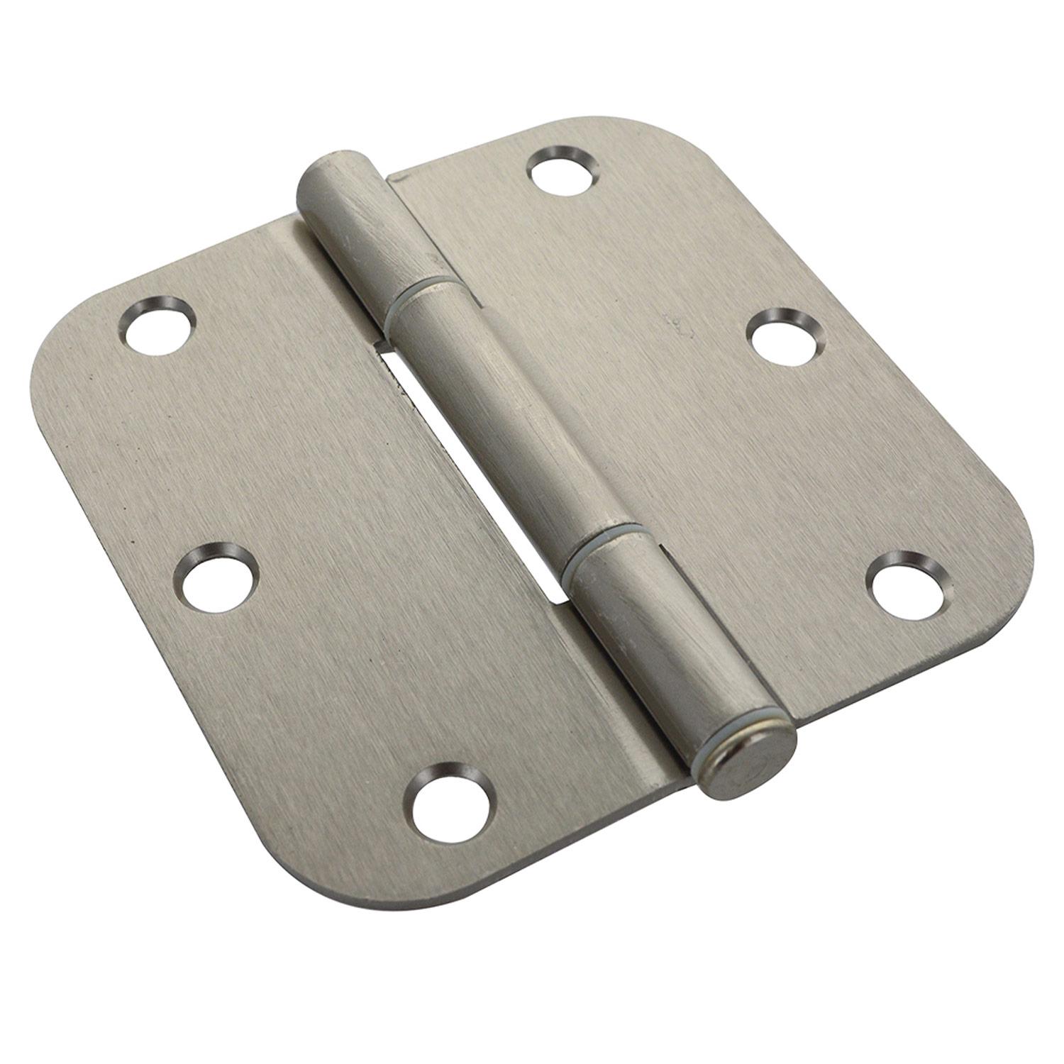 3" 5/8 Round Satin Nickel Squeak Proof Door Hinge