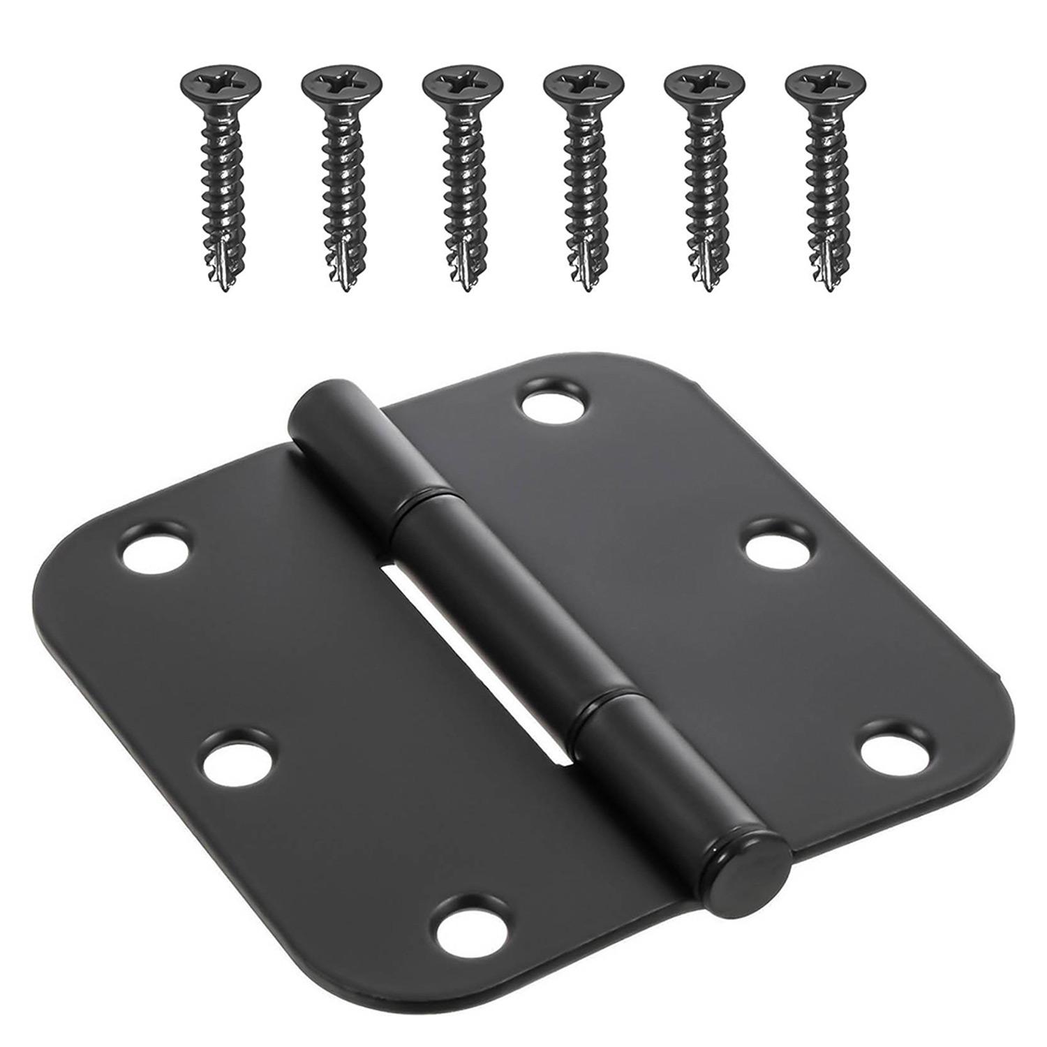 3.5" 5/8 Round Black Squeak Proof Door Hinge