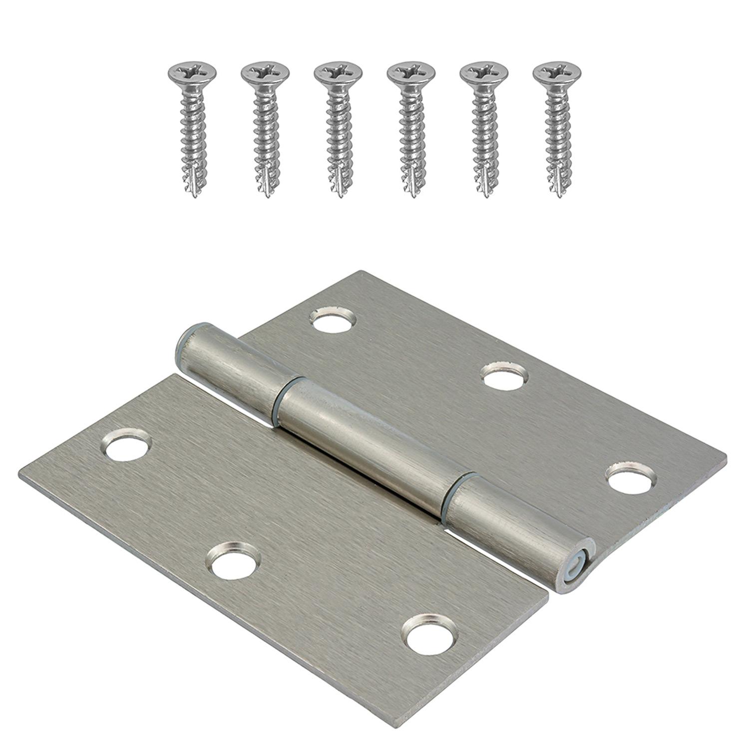 3.5" Square Satin Nickel Squeak Proof Door Hinge