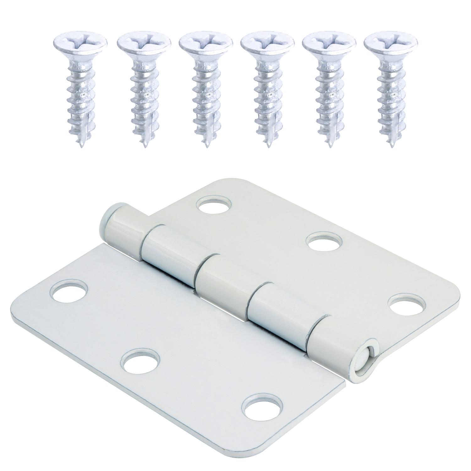 3.5" 1/4 Round White Door Hinge