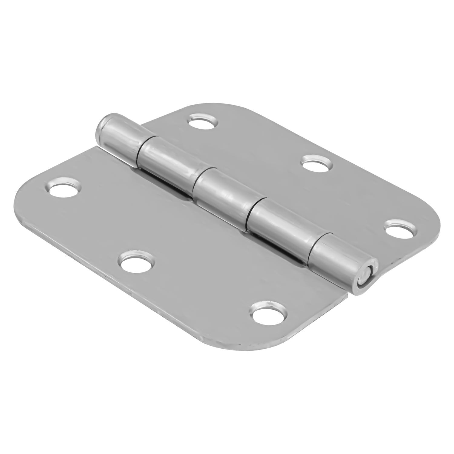 3.5" 5/8 Round Satin Chrome Door Hinge
