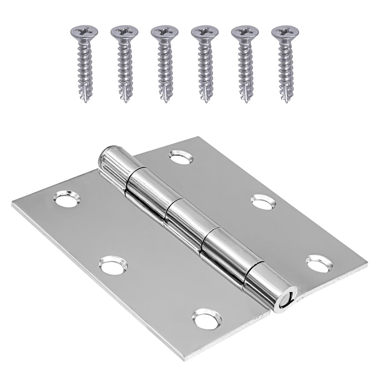 3.5" Square Polished Chrome Door Hinge
