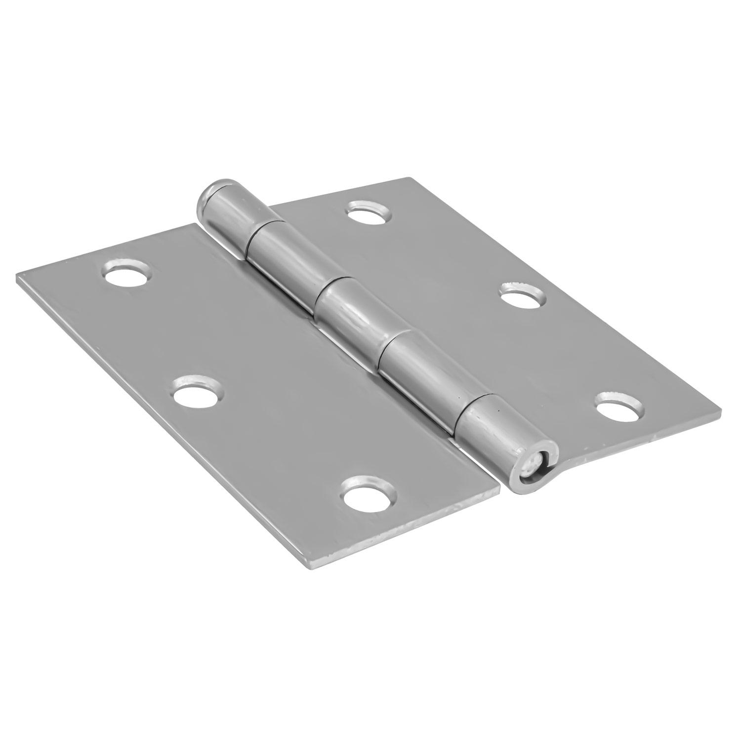 3.5" Square Satin Chrome Door Hinge