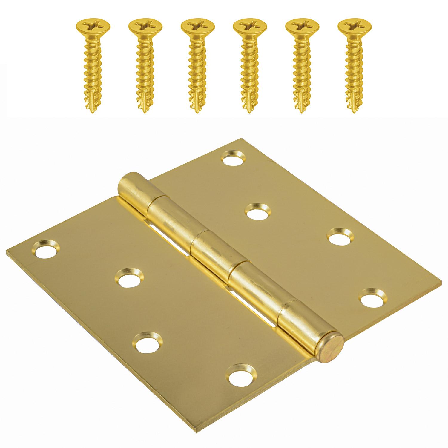 4" Square Satin Brass Door Hinge