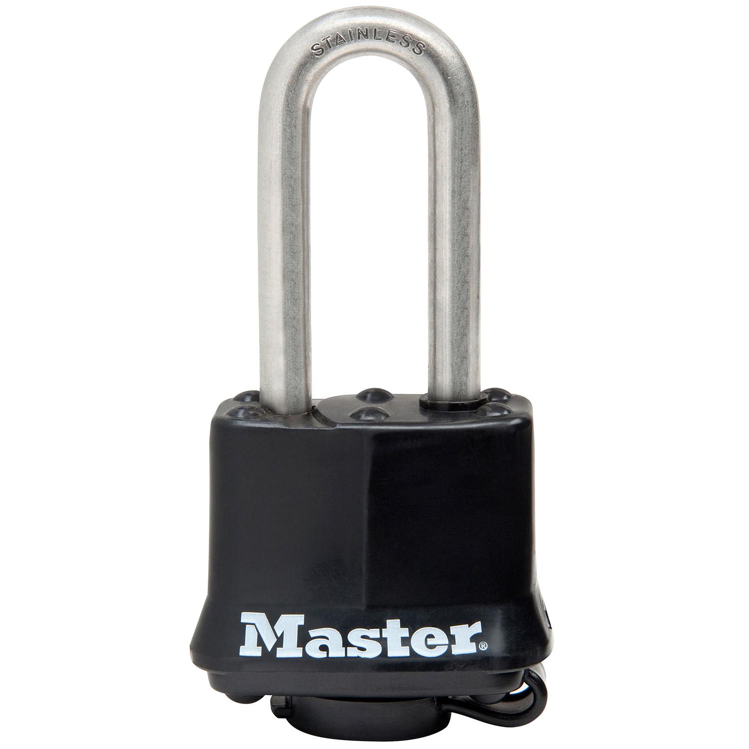 1-9/16" Wide Stainless Steel Padlock-Black