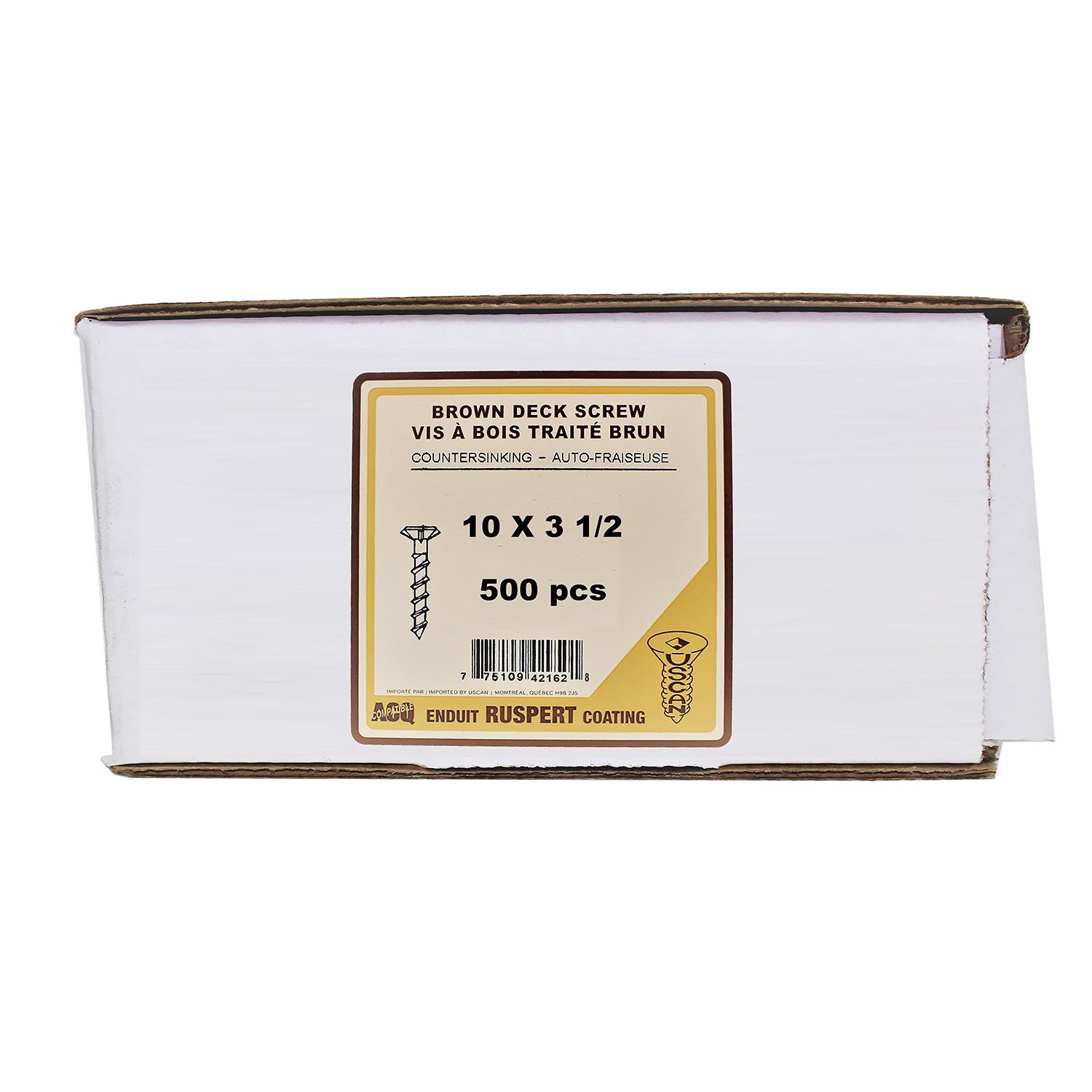 #10 x 3-1/2" Brown Deck Screw 500 Pieces