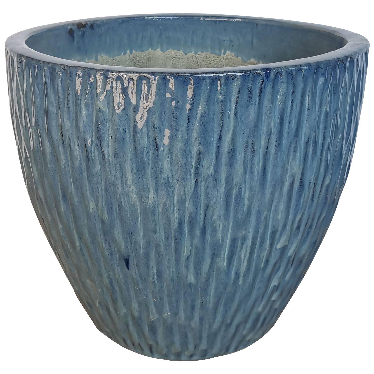 Ceramic Wavy Pot Assorted Colors 15"
