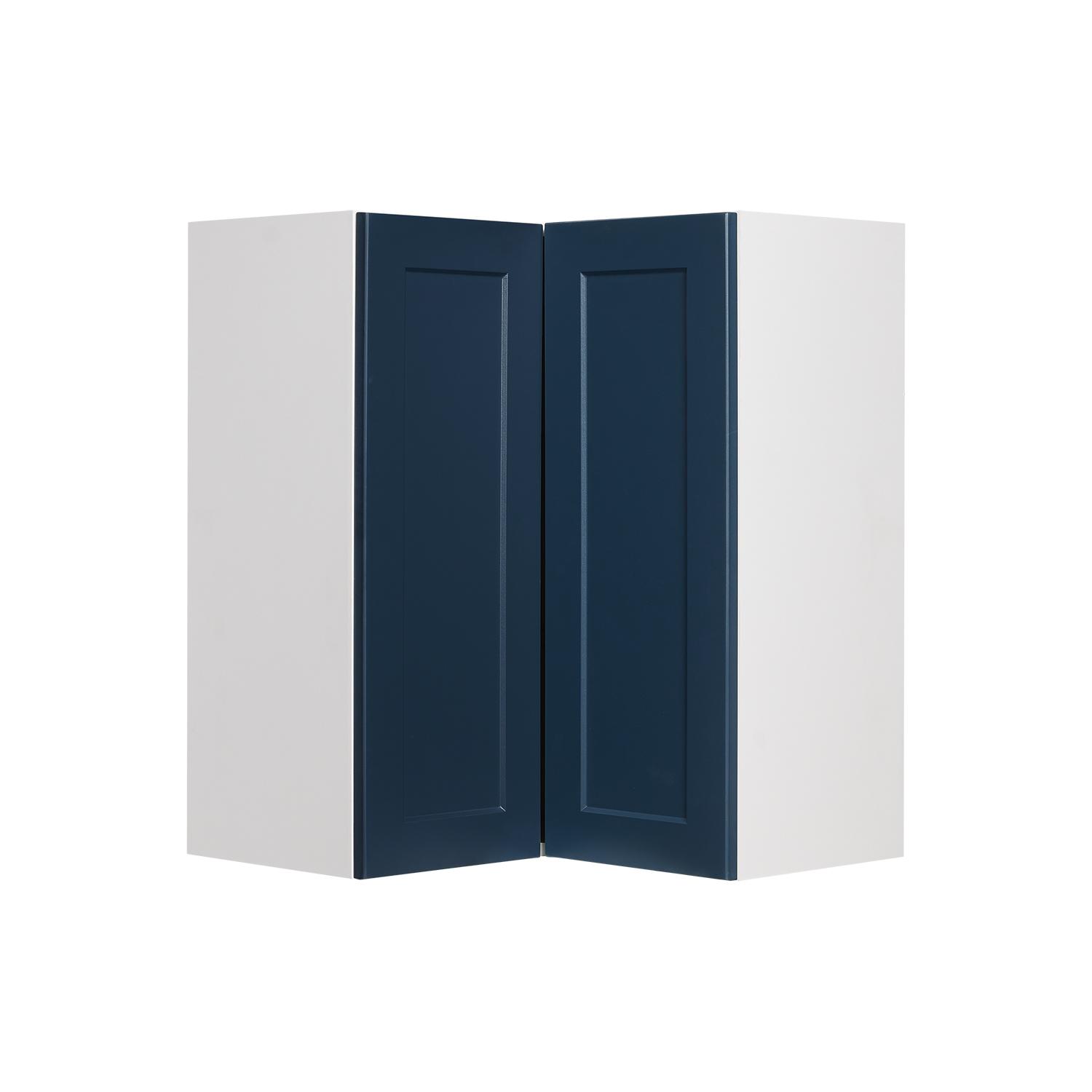 Wall Corner Cabinet 24x24 Shaker Dark Blue