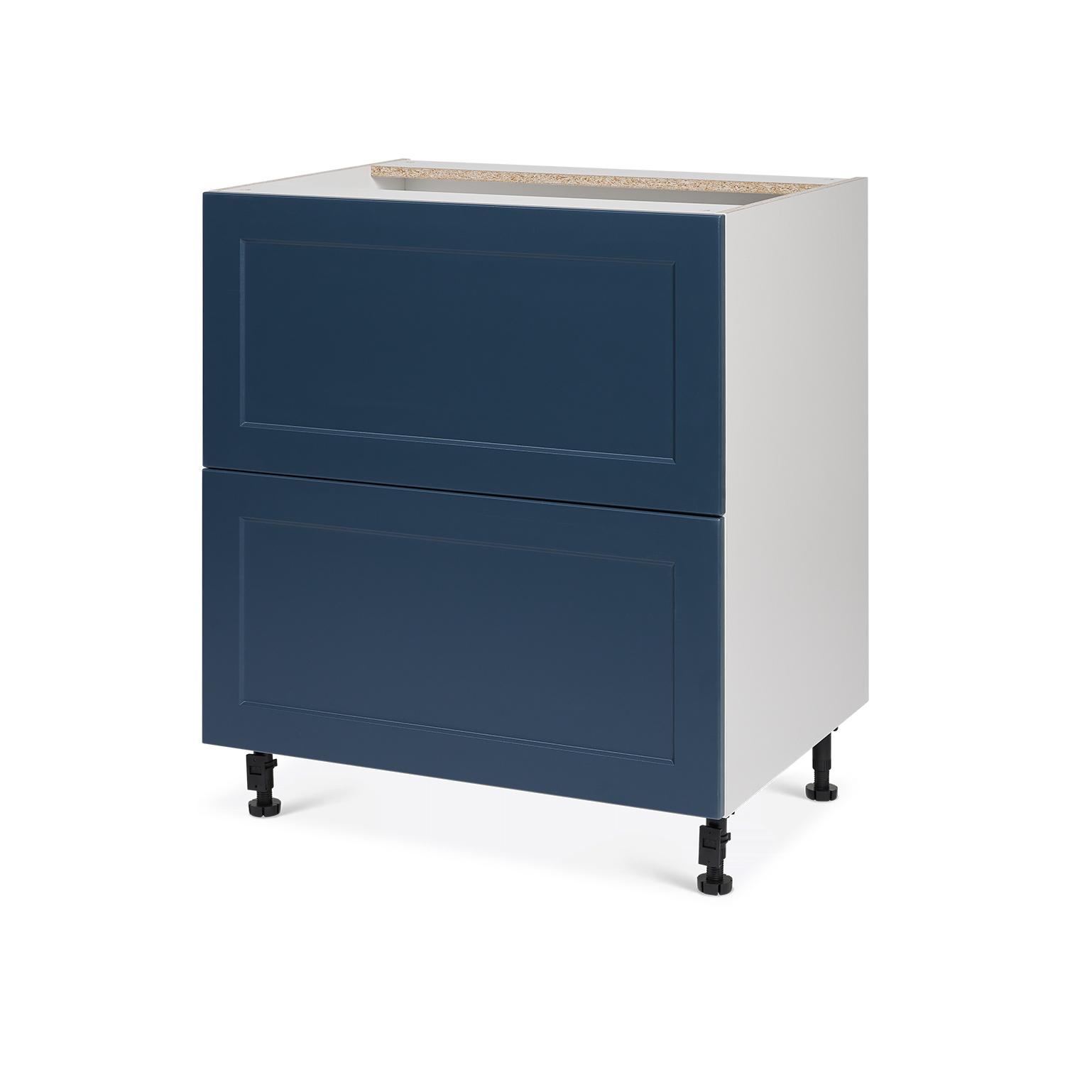 Base 2 Large Drawers Cabinet 30 15/15 Shaker Dark Blue
