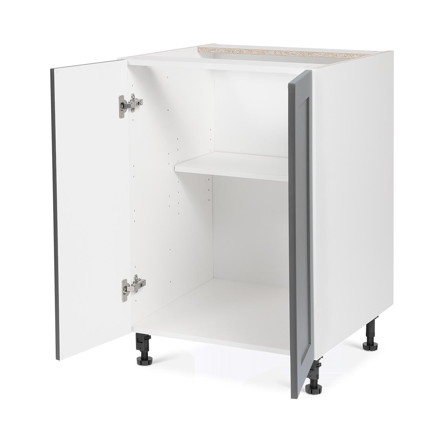 Armoire de Base 2 Portes 24 Shaker Gris Clair de Lune