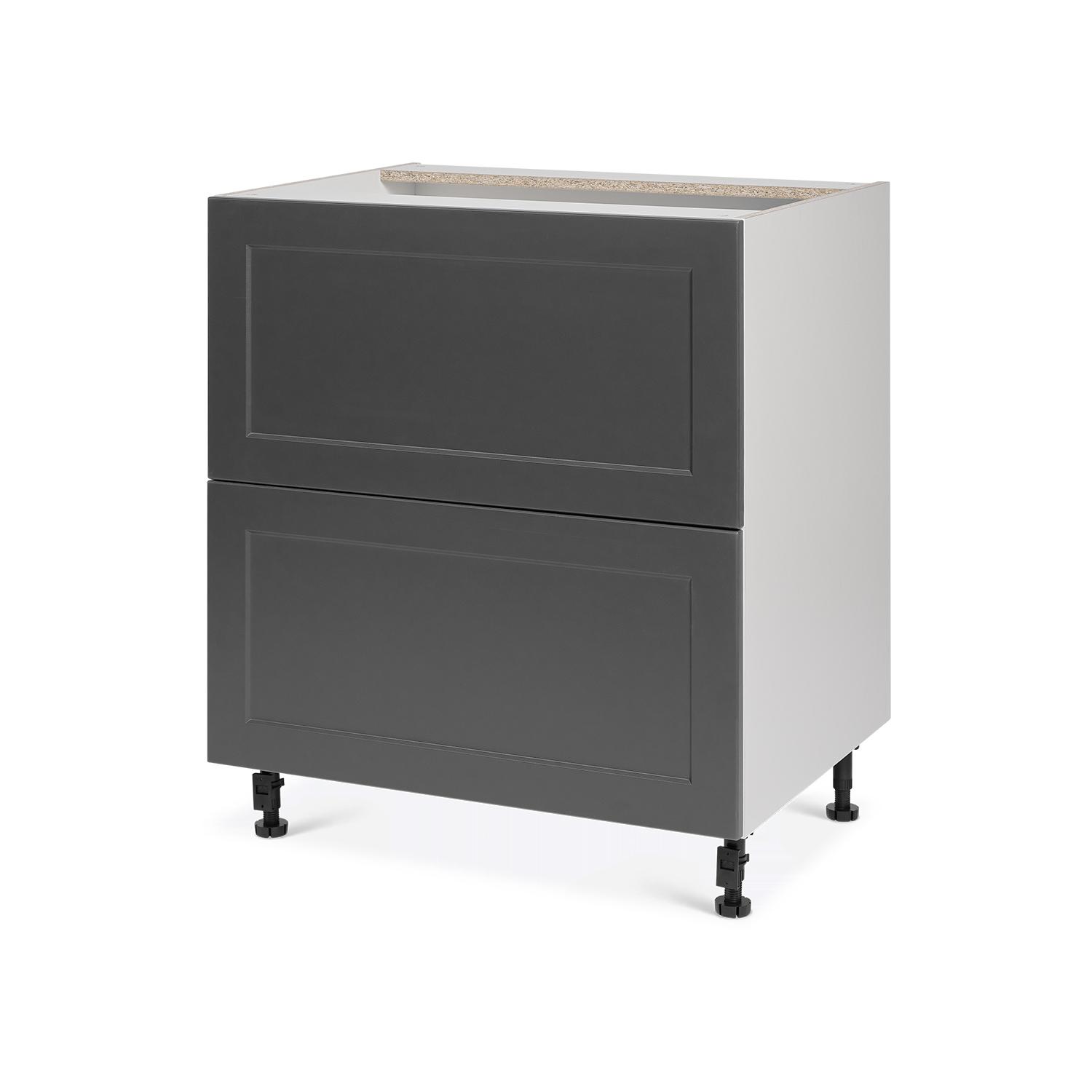 Armoire 2 Grands Tiroirs 30 15/15 Shaker Gris Clair de Lune