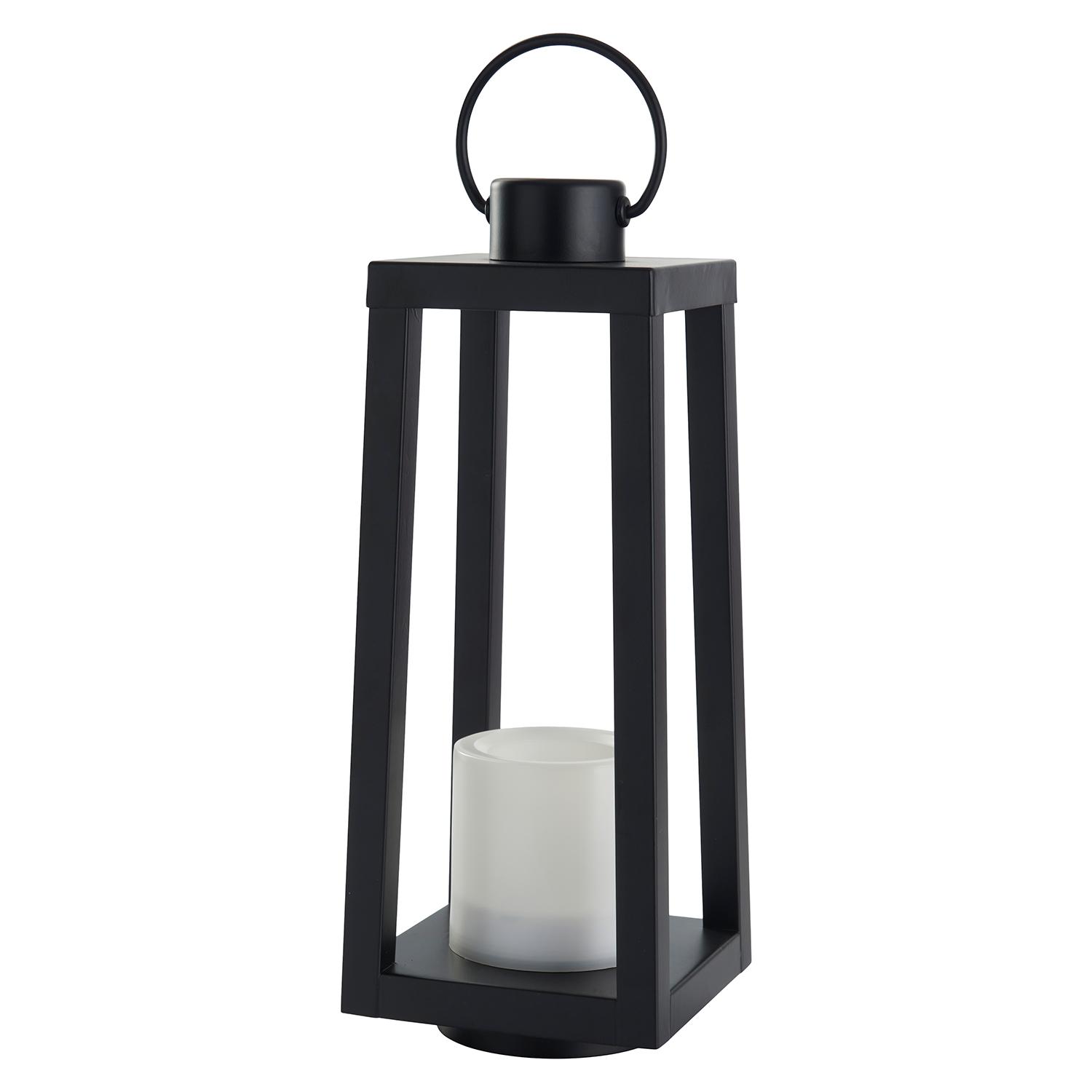 Lanterne Solaire en Métal Noir 17"