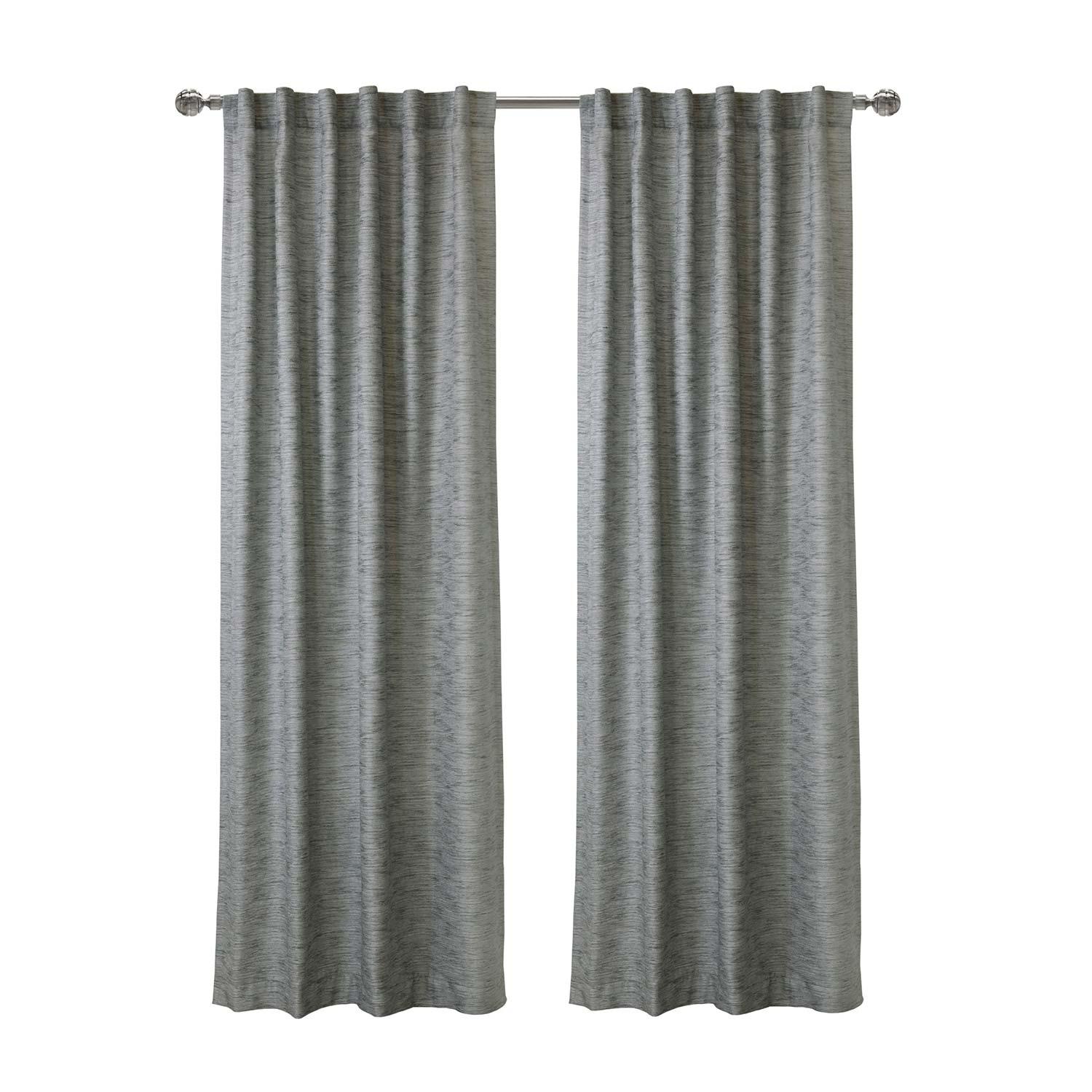Odessa Light Filtering Dual Header Curtain Panel 52x84 Gray